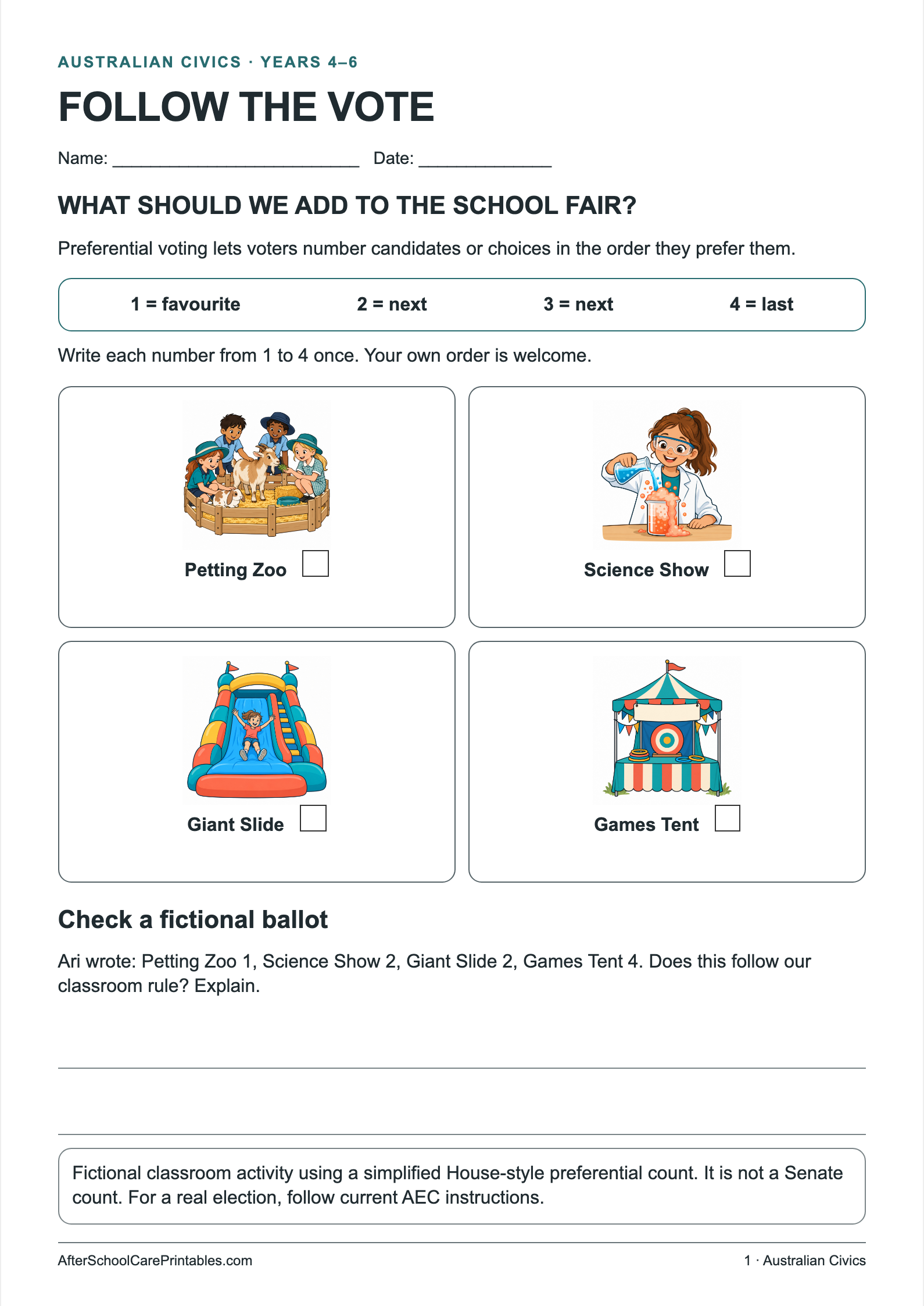 Follow the Vote printer-friendly first student page