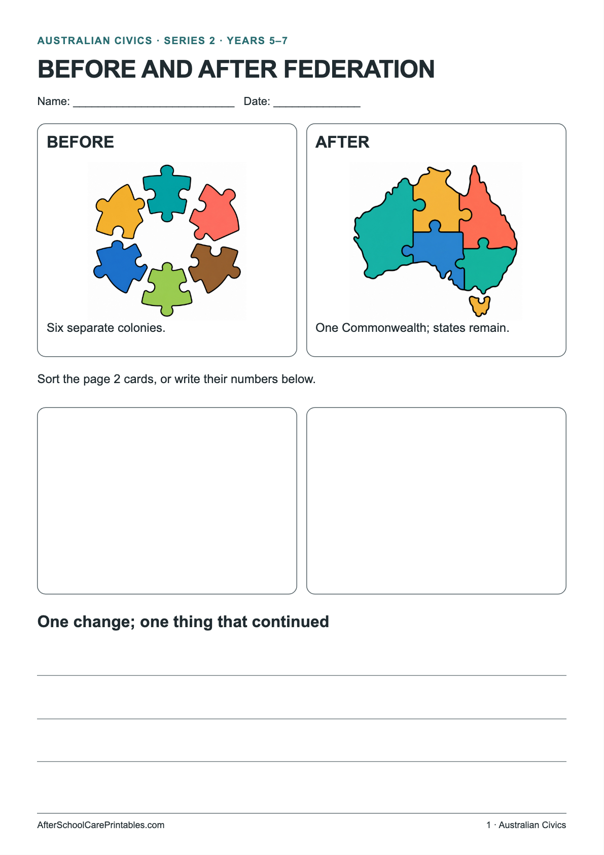 Before and After Federation printer-friendly first student page