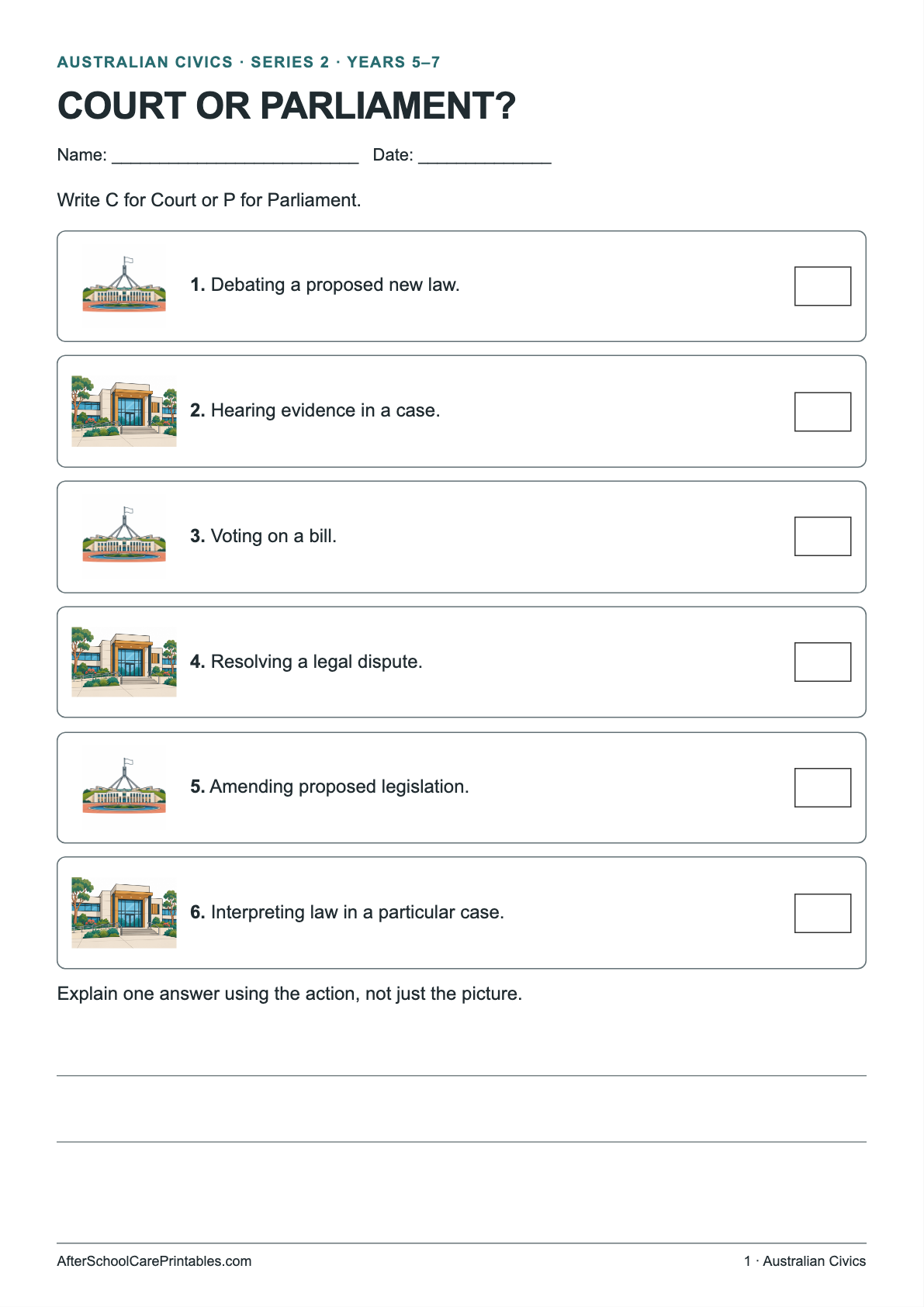 Court or Parliament? printer-friendly first student page