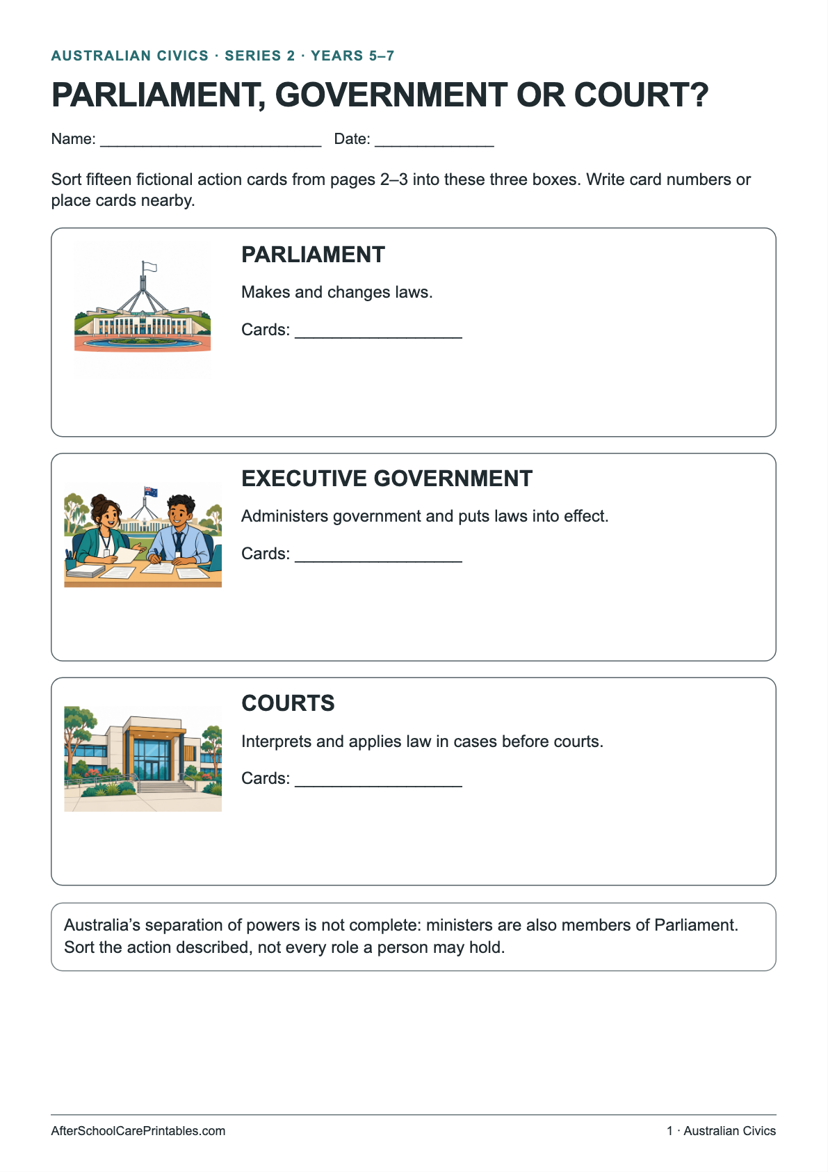 Parliament, Government or Court? printer-friendly first student page