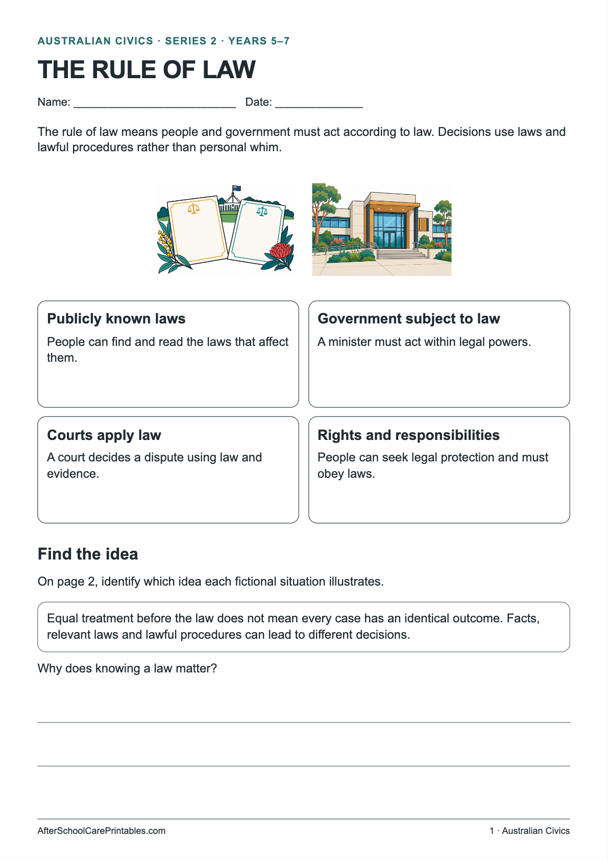 What Is the Rule of Law? printer-friendly first student page