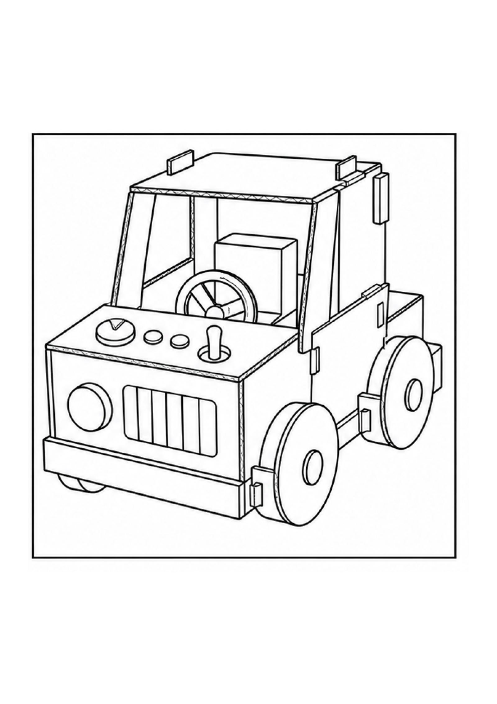 Cardboard Engineering Colouring Pack page 4 preview