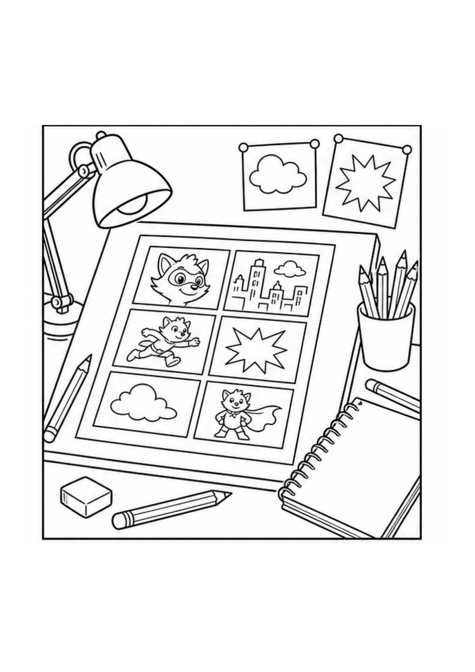 Comic Creator Studio Colouring Pack page 4 preview