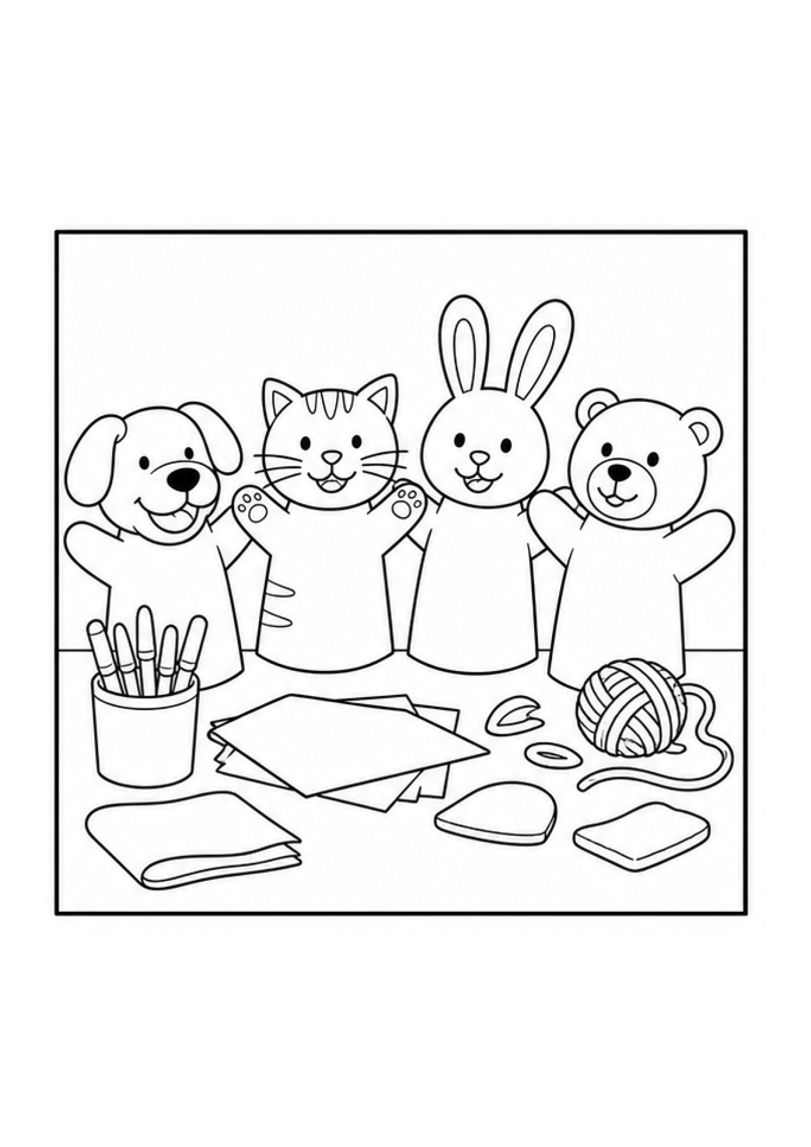 Puppet Theatre Colouring Pack page 2 preview