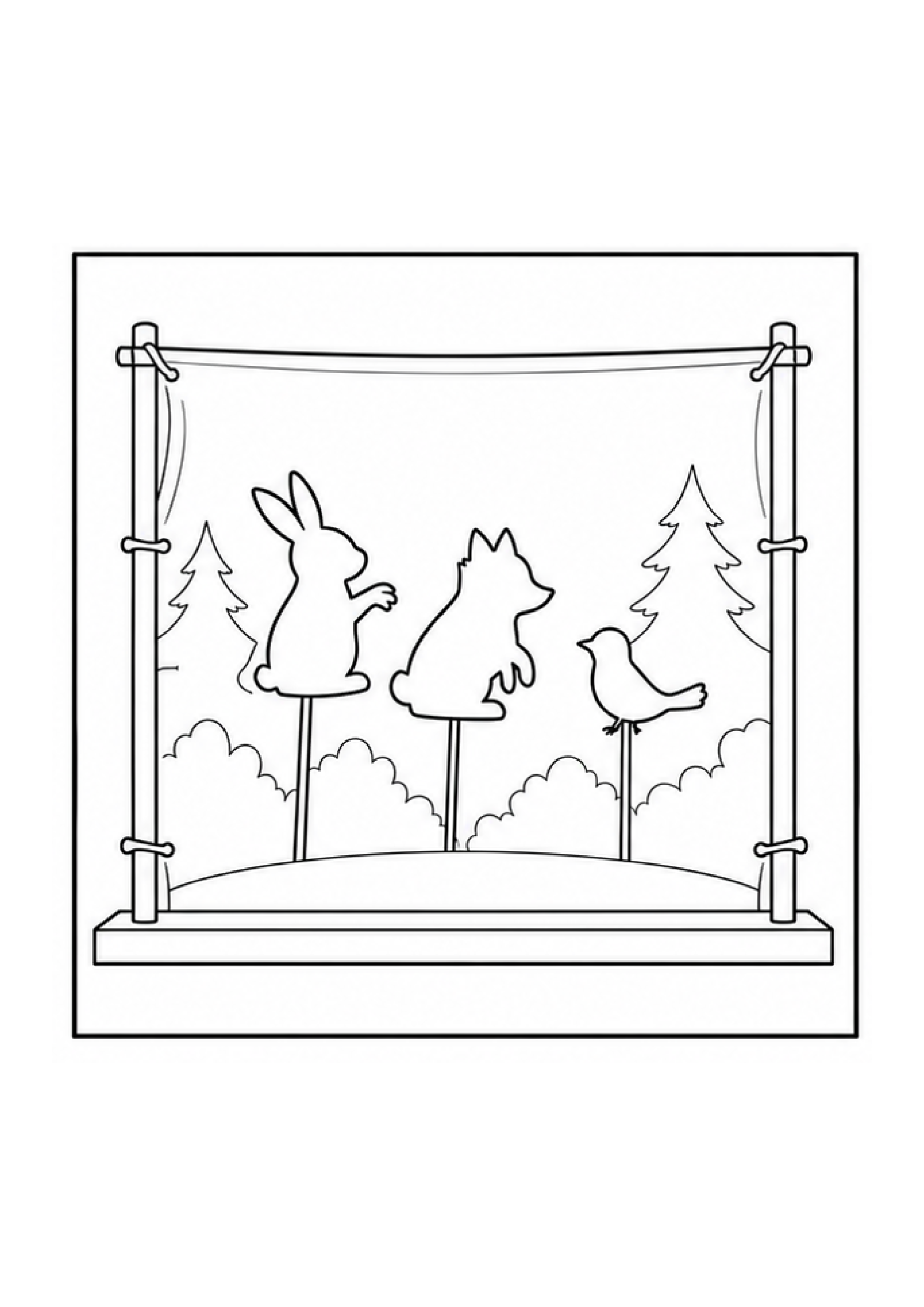 Puppet Theatre Colouring Pack page 3 preview