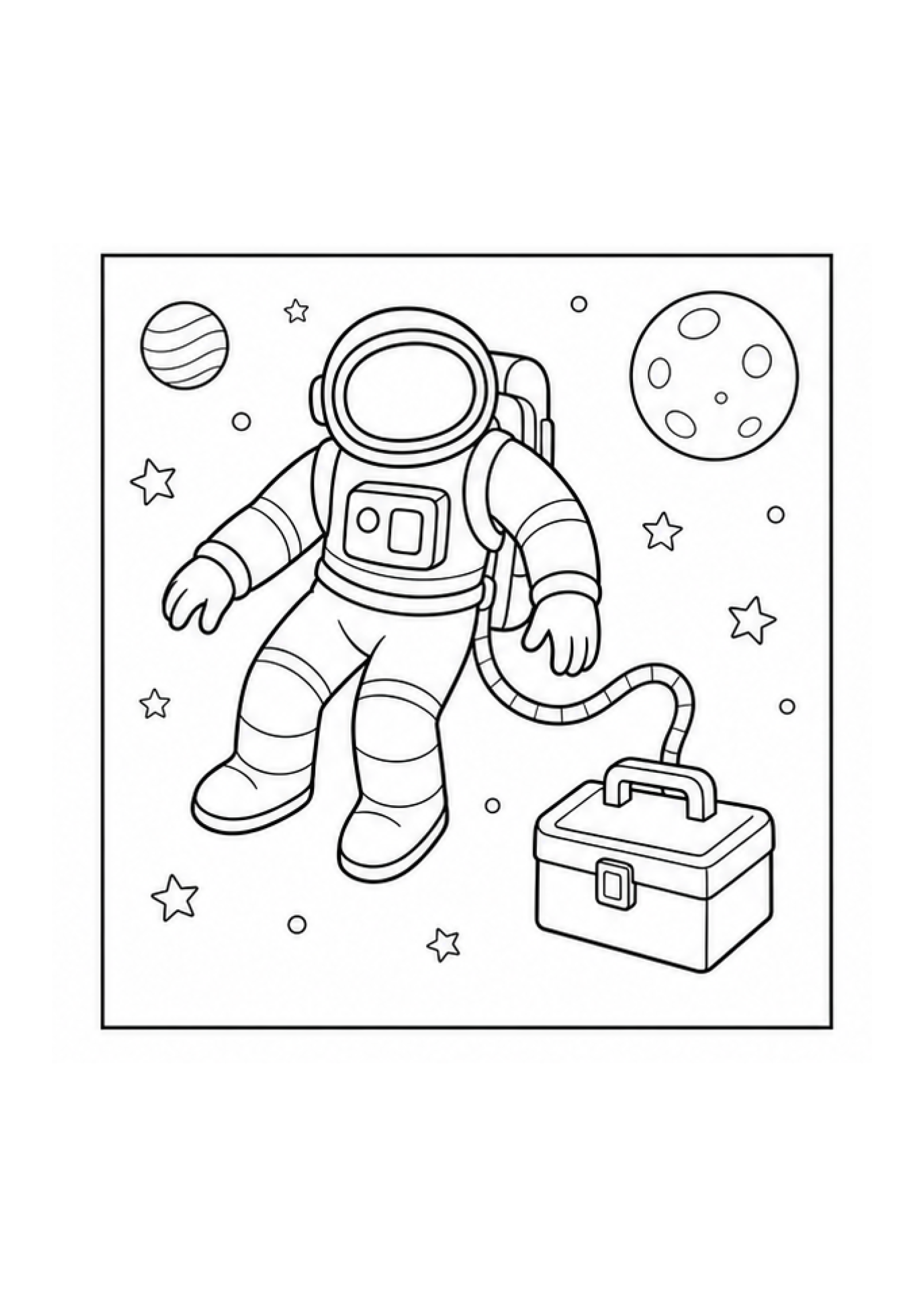 Space Station Colouring Pack page 3 preview