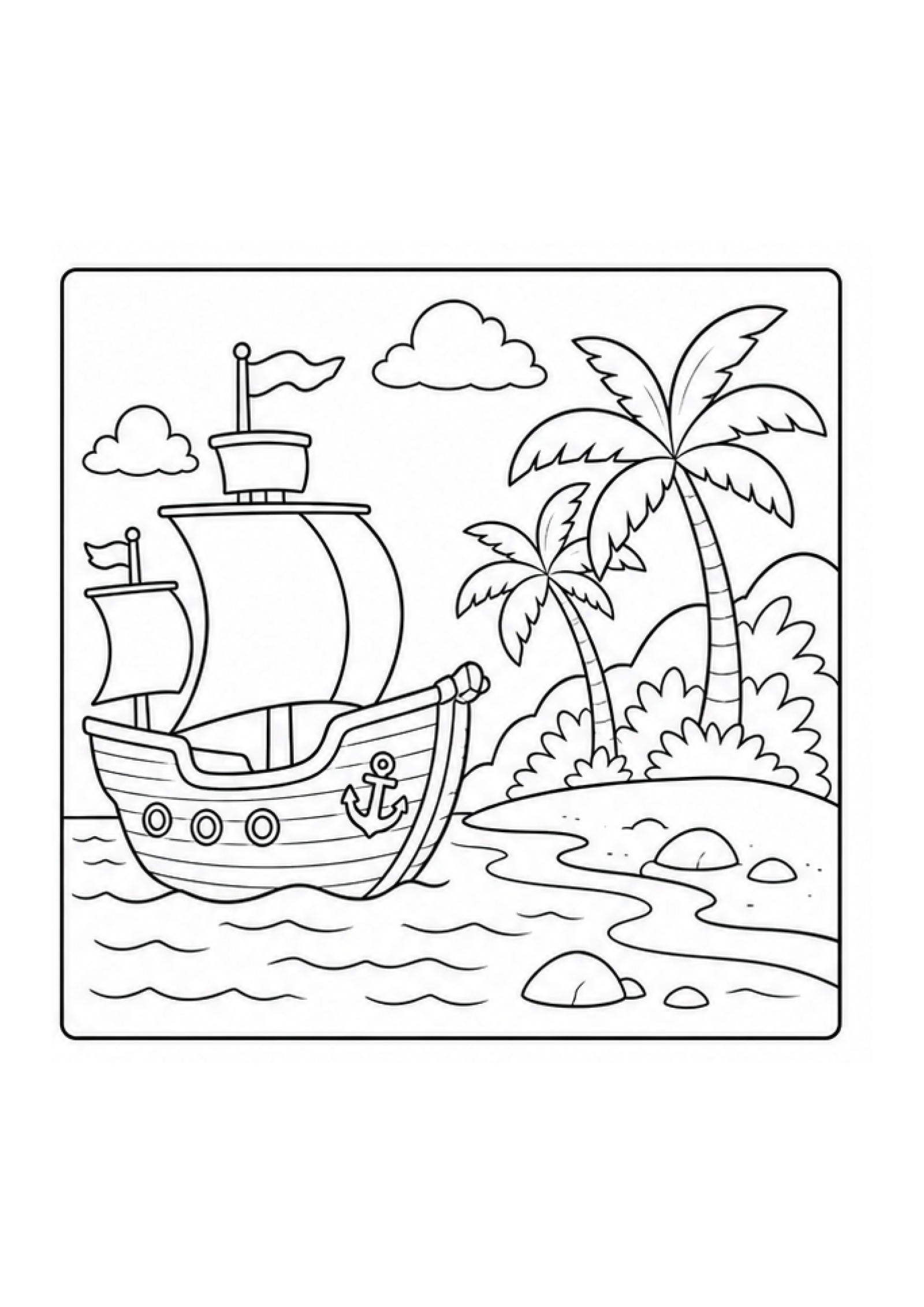 Treasure Hunters Colouring Pack page 2 preview