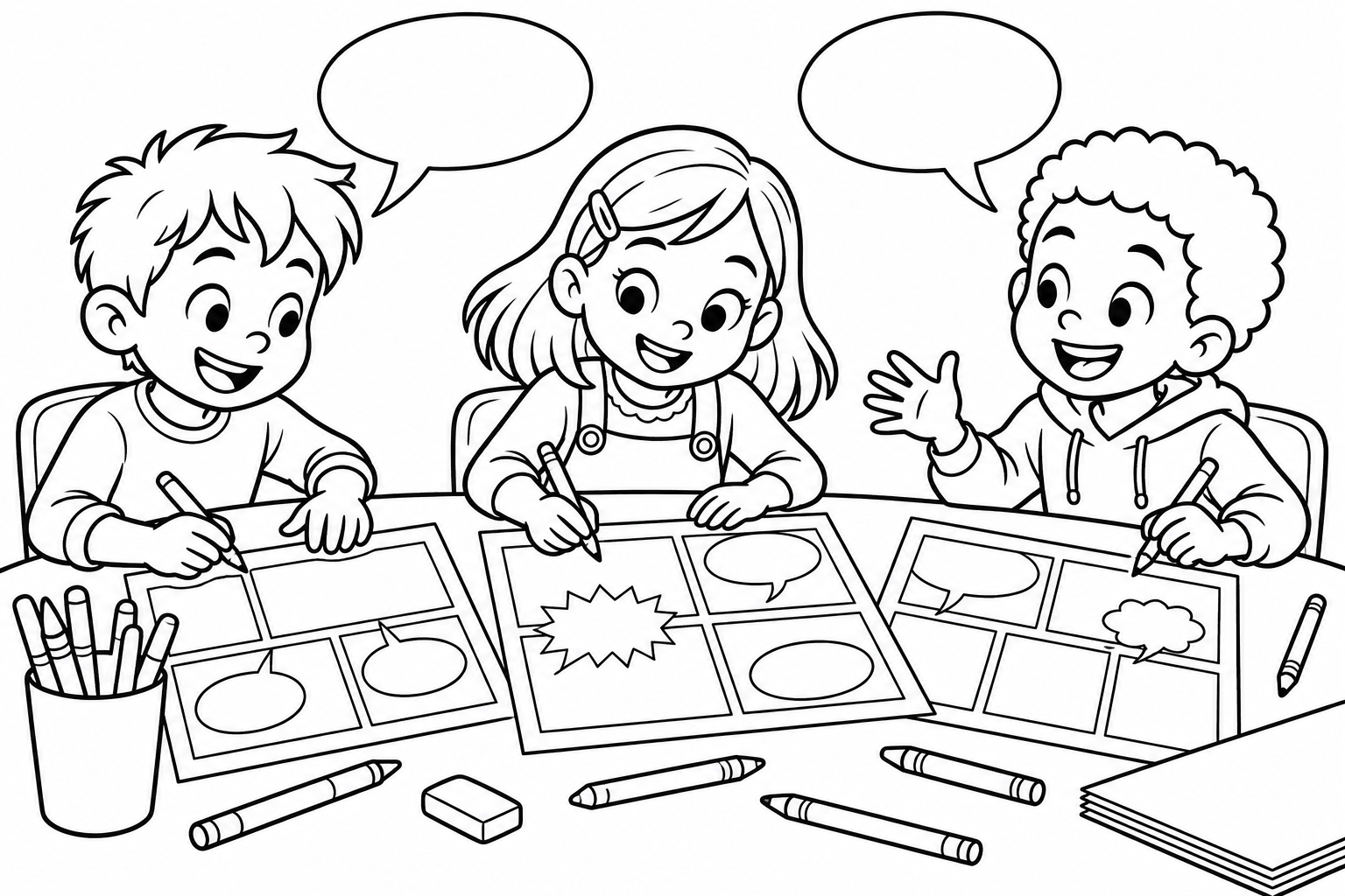 Original Comic Book Day colouring scene