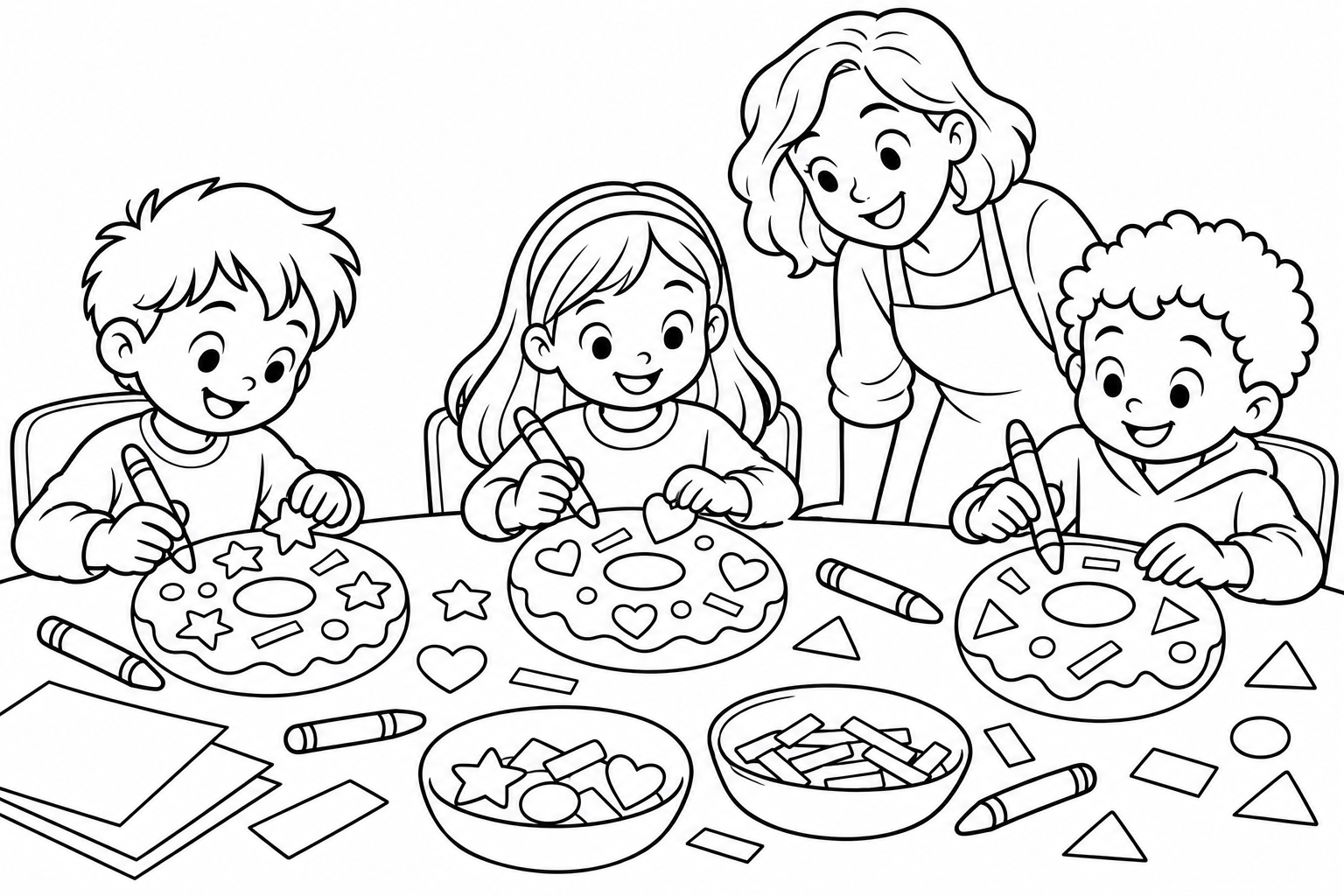 Original Doughnut Day colouring scene
