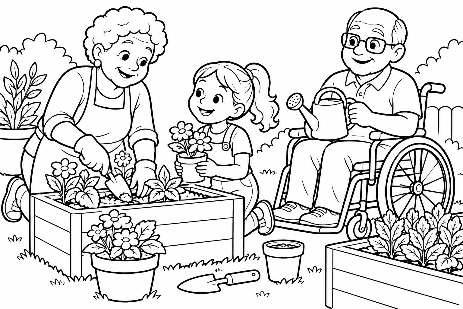 Original Grandparents Day & Someone Special colouring scene