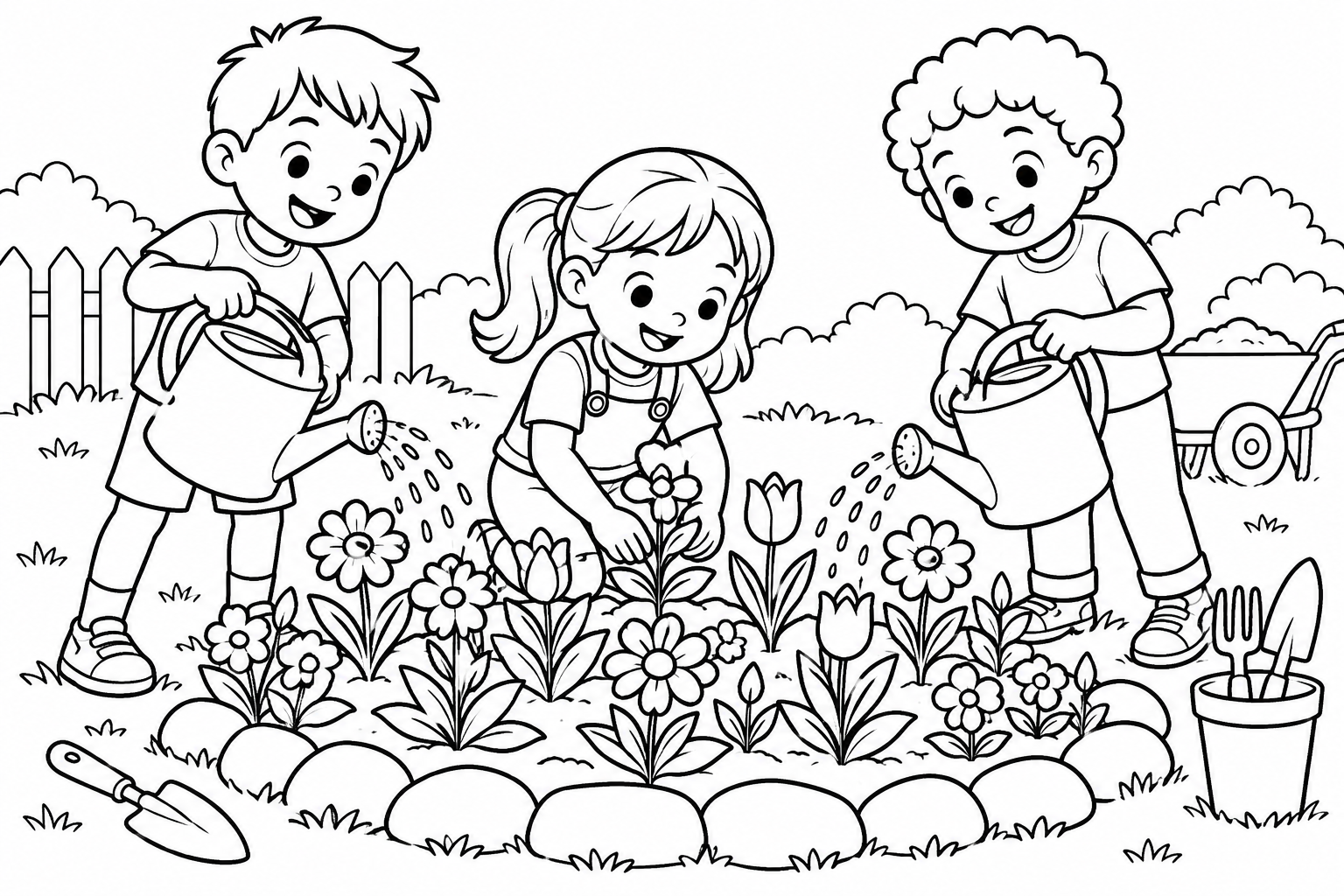 Original Kindness Day colouring scene