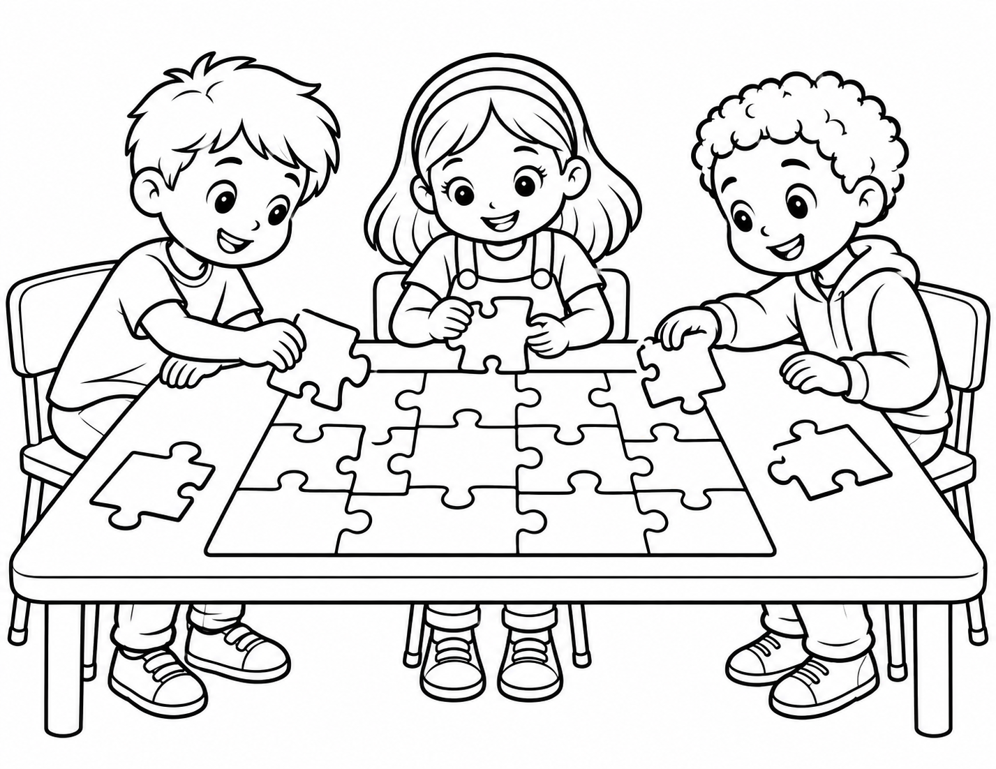Original Puzzle Day colouring scene