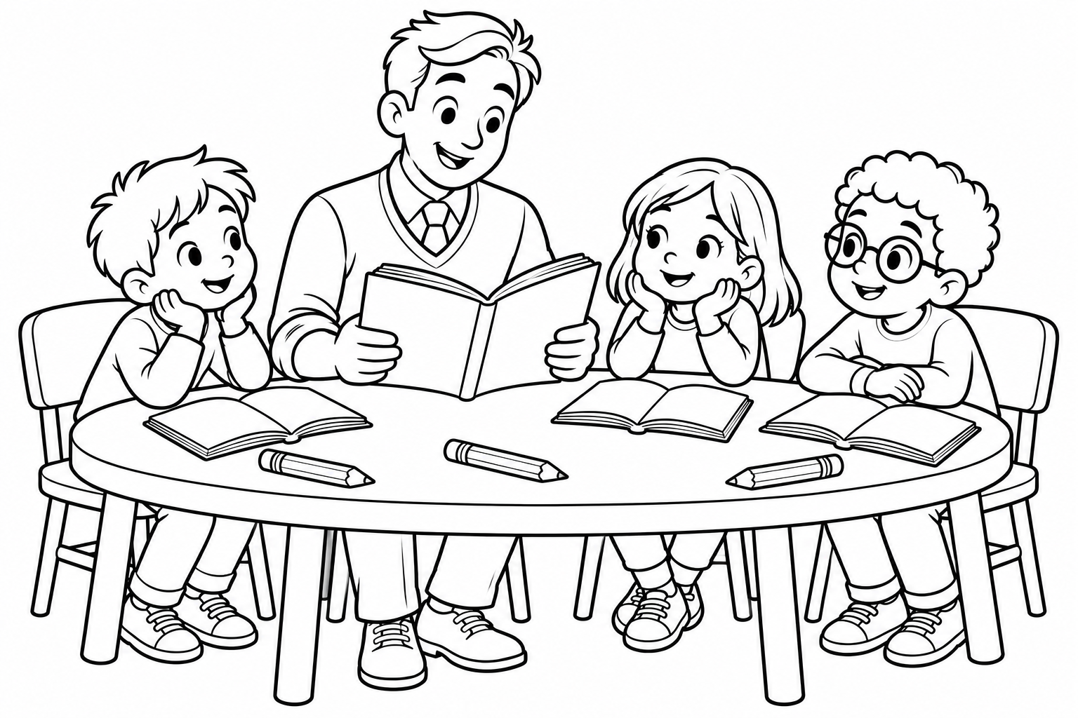 Original Teacher Appreciation colouring scene