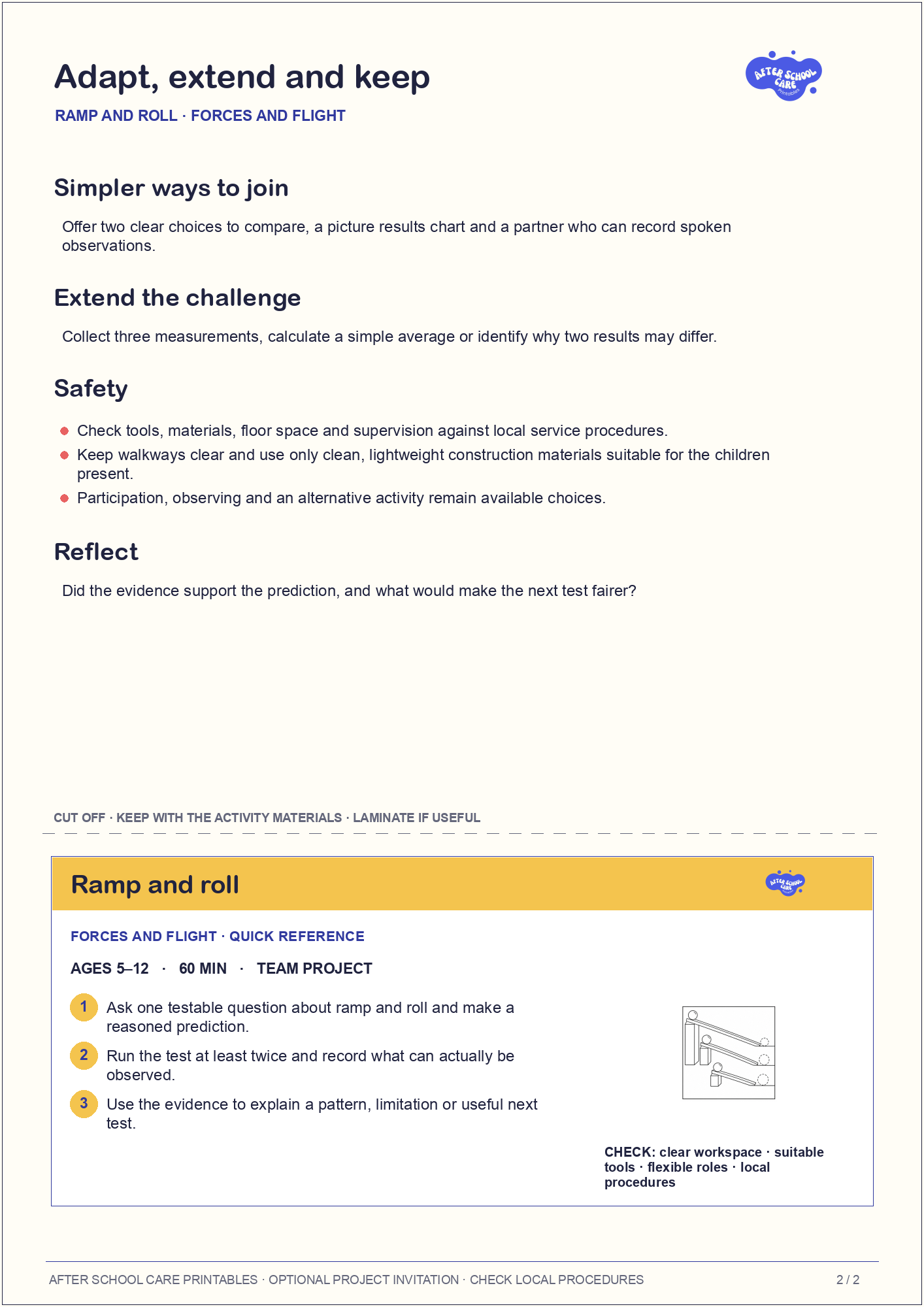 Ramp and roll – Forces and Flight Major Activity adaptations and quick-reference card preview