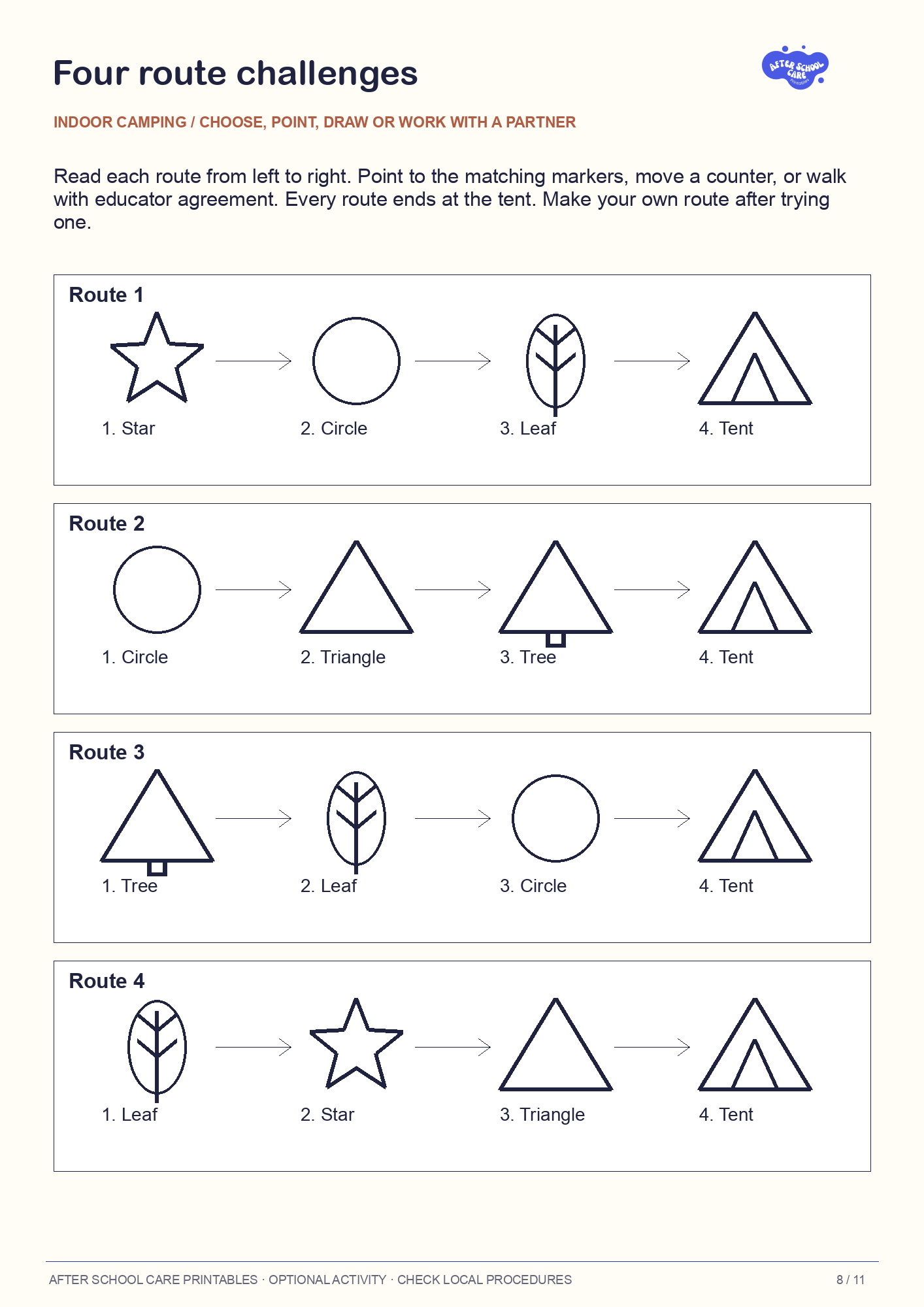 Indoor Camping Activity Pack: Four route challenges preview