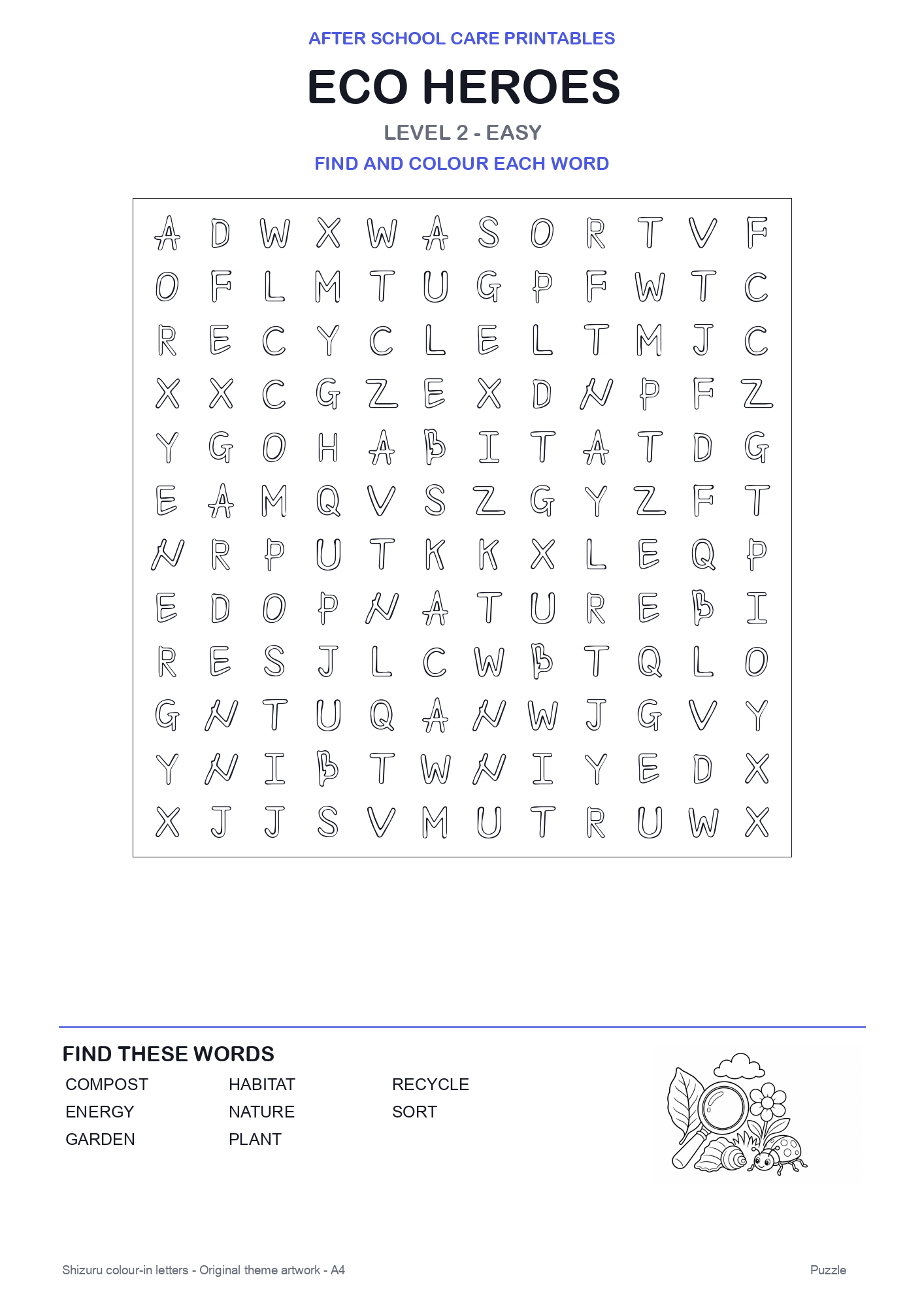 Eco Heroes Colour-In Word Search Pack level 2 preview