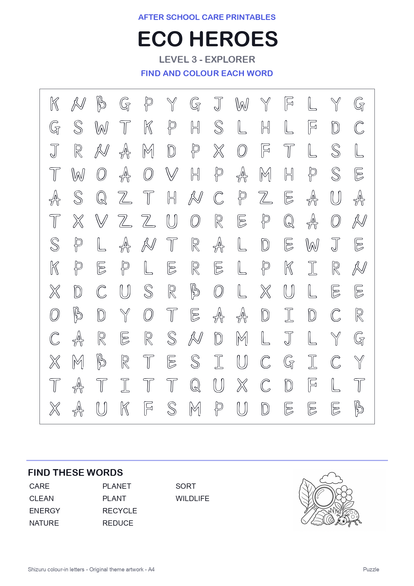 Eco Heroes Colour-In Word Search Pack level 3 preview