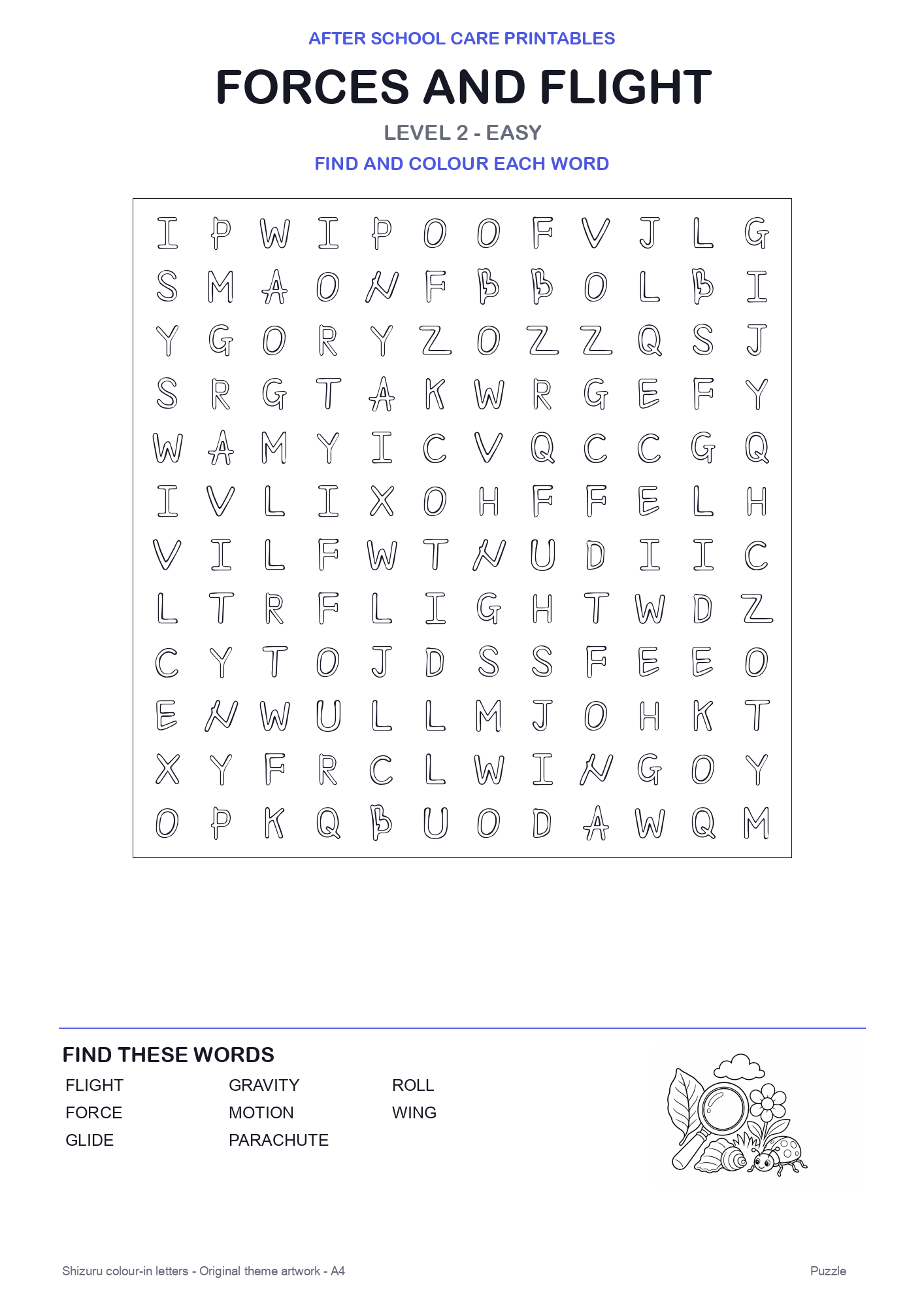Forces and Flight Colour-In Word Search Pack level 2 preview