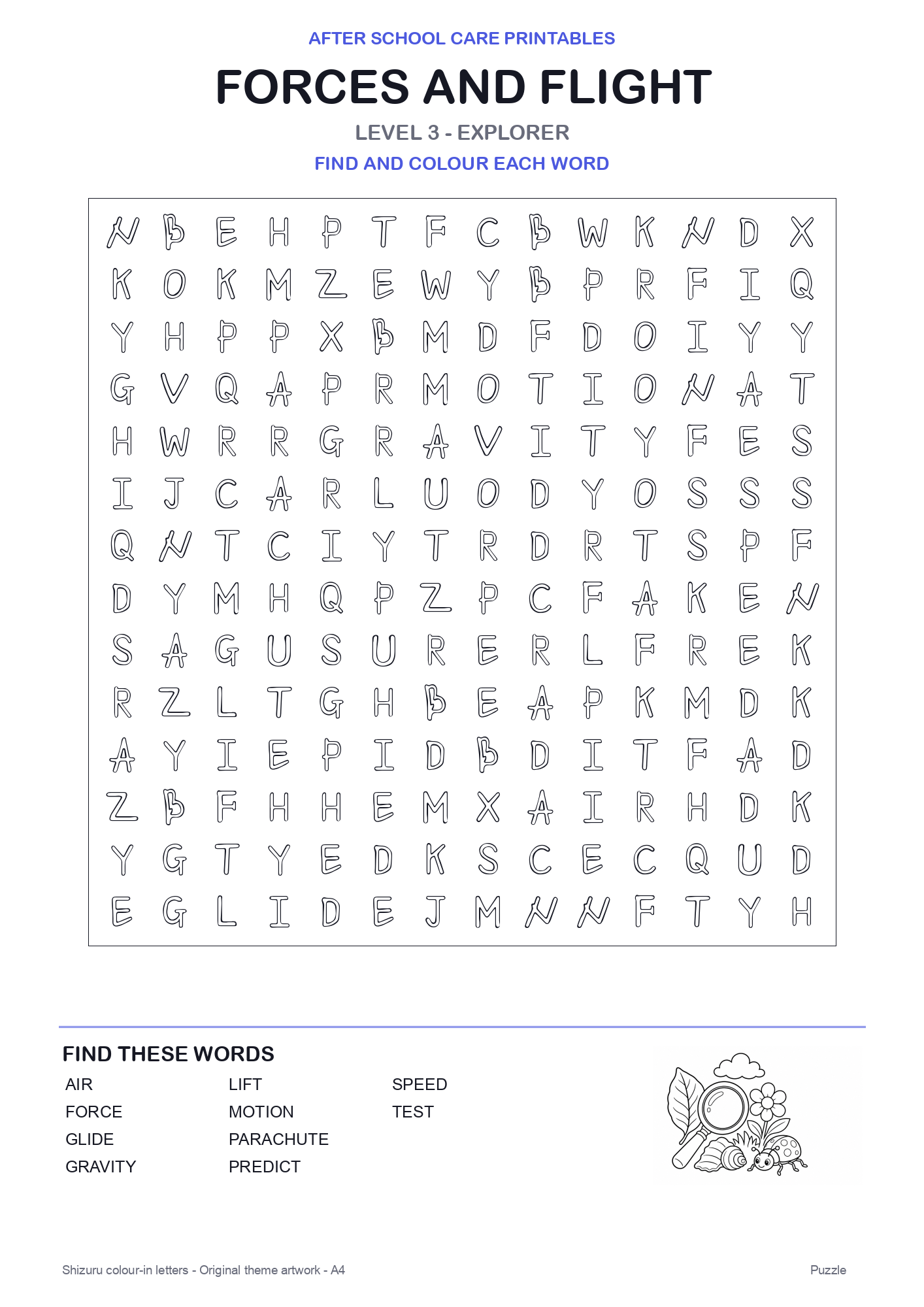 Forces and Flight Colour-In Word Search Pack level 3 preview