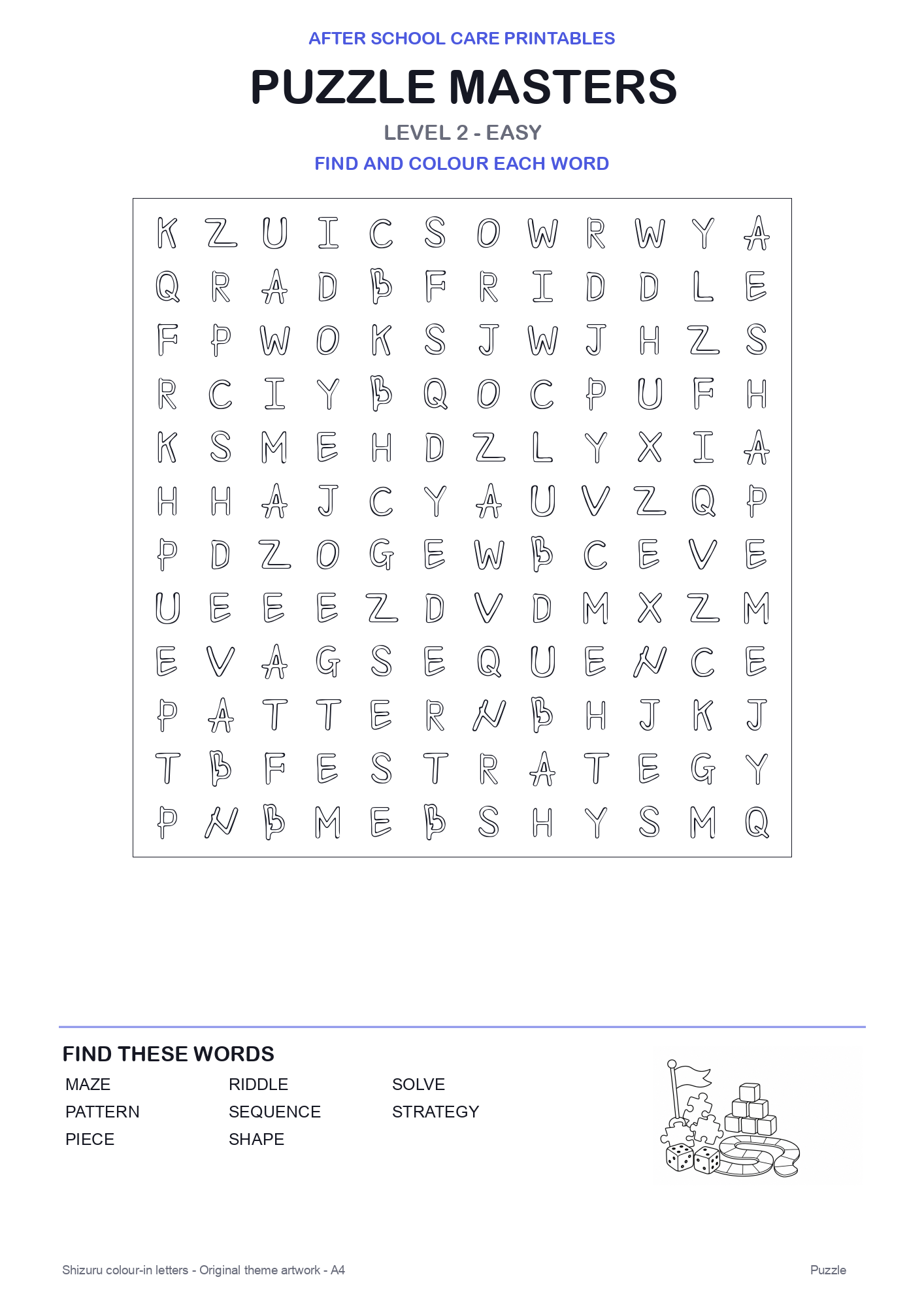 Puzzle Masters Colour-In Word Search Pack level 2 preview
