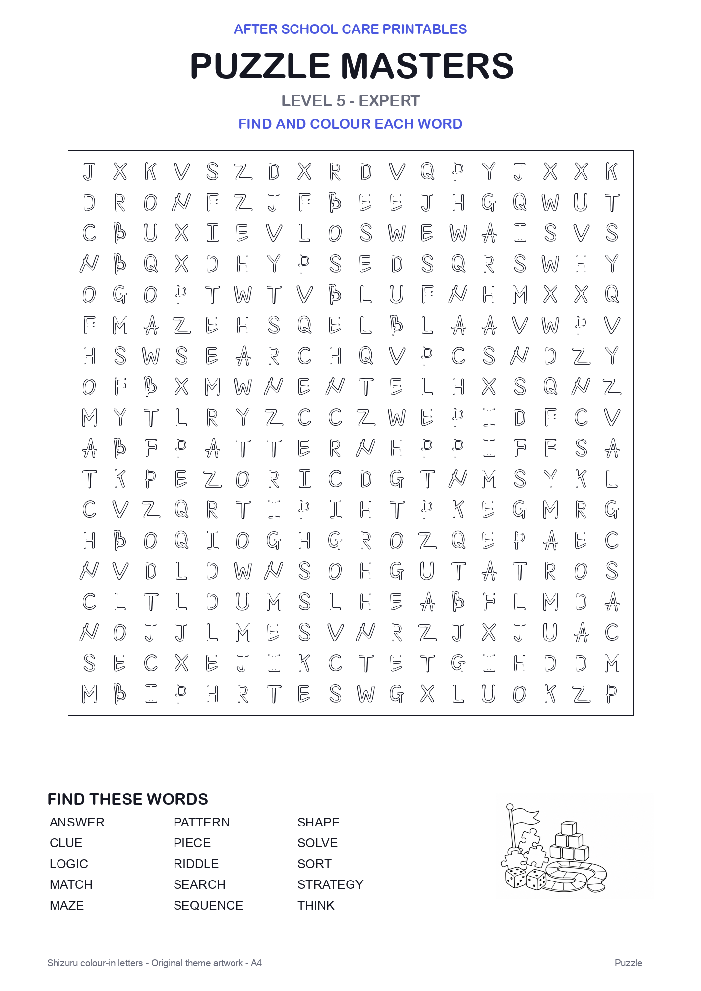 Puzzle Masters Colour-In Word Search Pack level 5 preview