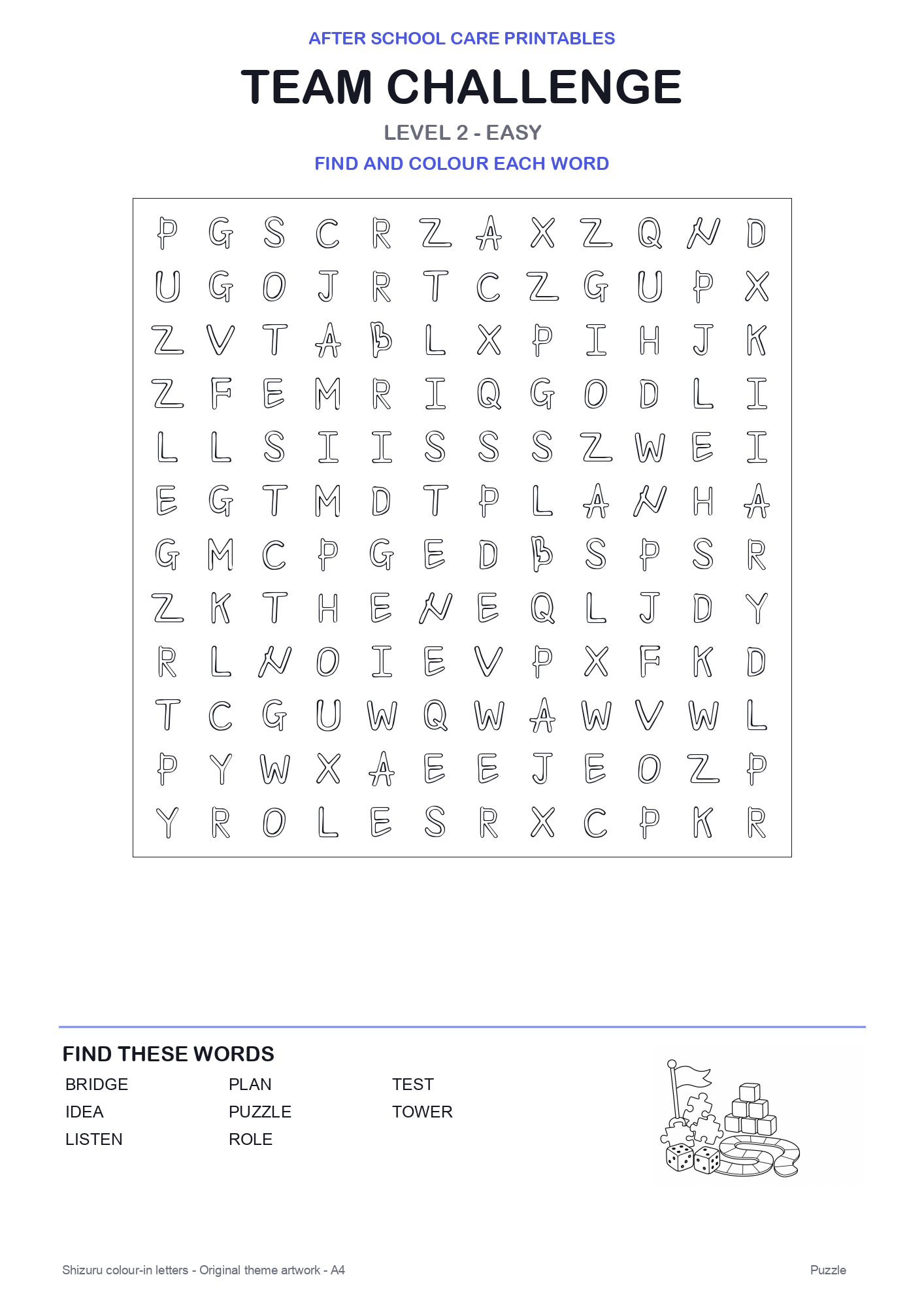 Team Challenge Colour-In Word Search Pack level 2 preview