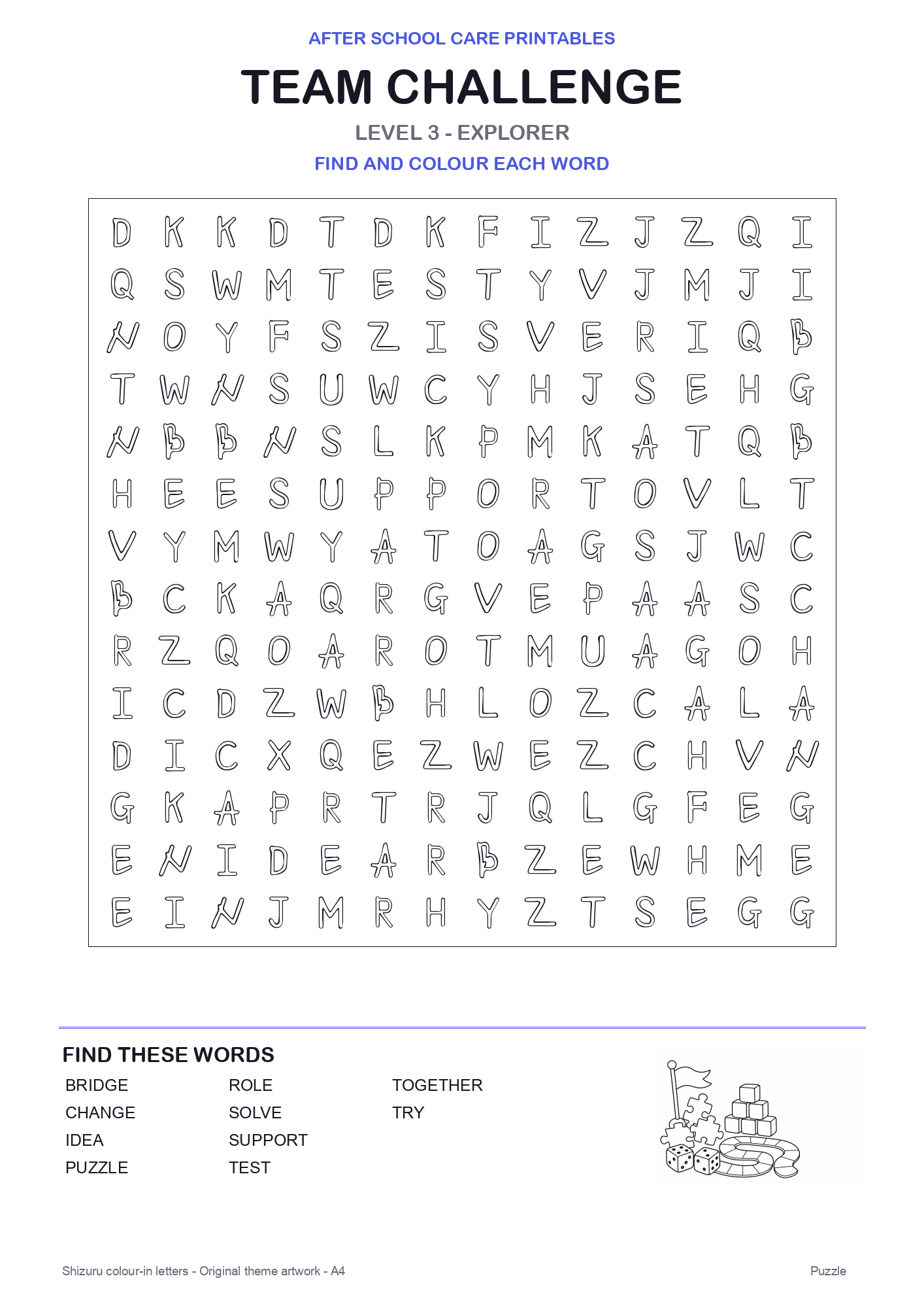 Team Challenge Colour-In Word Search Pack level 3 preview
