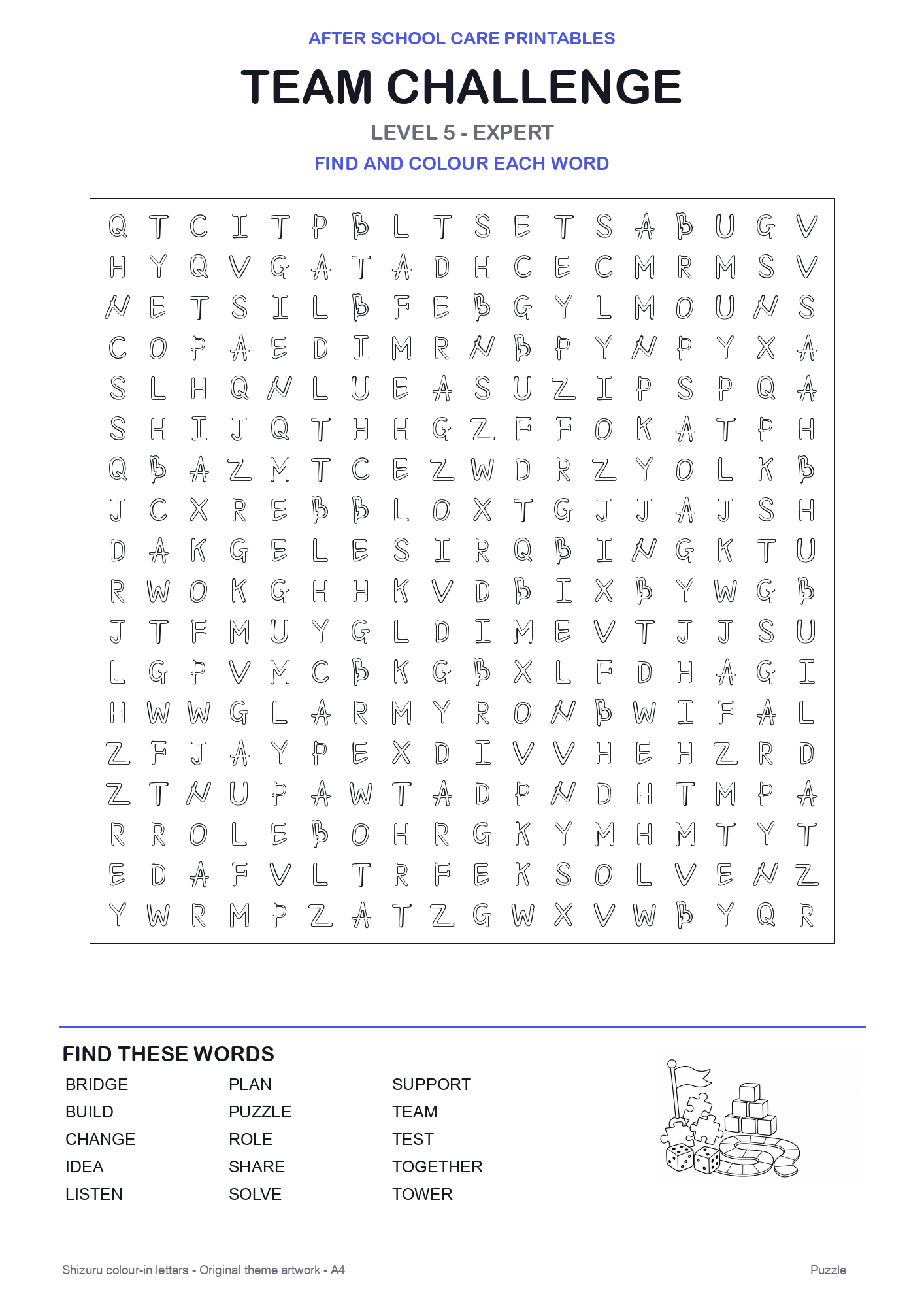 Team Challenge Colour-In Word Search Pack level 5 preview