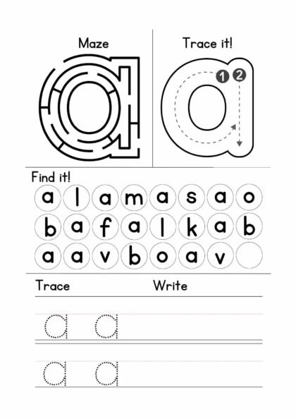 Free A–Z Write, Find & Trace Worksheets (Print & Go)
