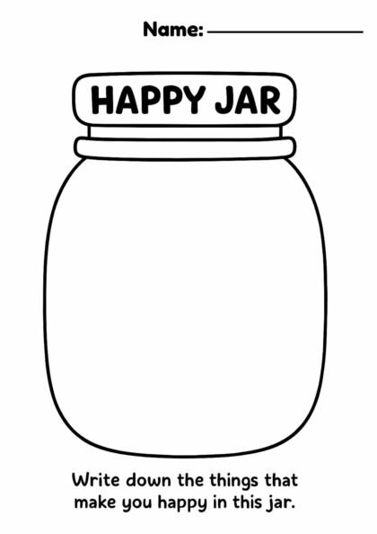 Happy Jar & Worry Jar Worksheets for Kids — Emotion Worksheets Printable