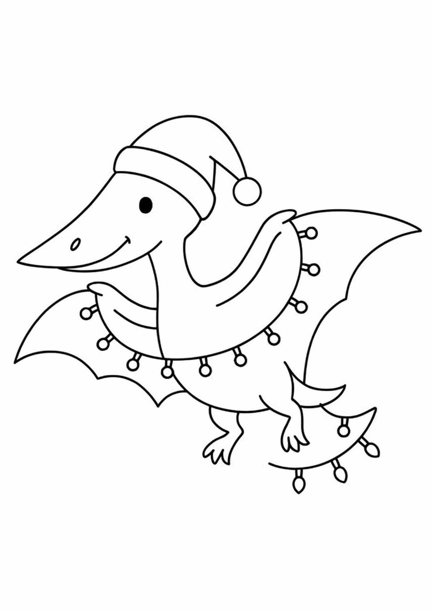 Free Dinosaur Christmas Coloring Pages for Kids - Image 2