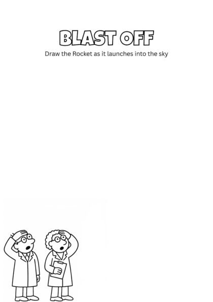 Blast Off Drawing Activity for Kids – Free Printable