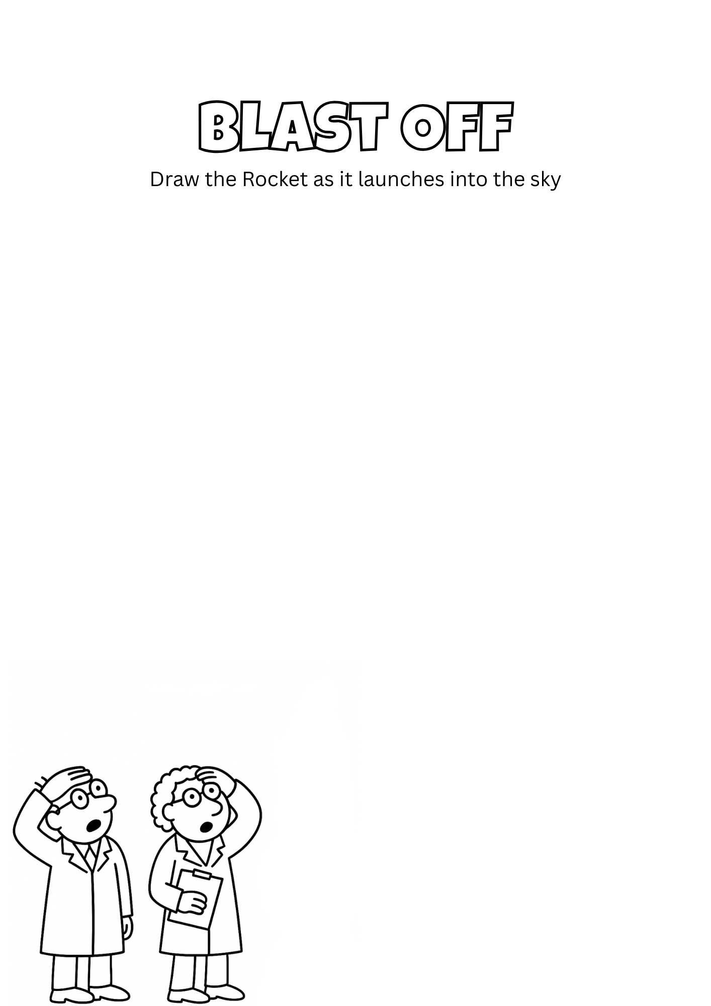 Blast Off Drawing Activity for Kids – Free Printable