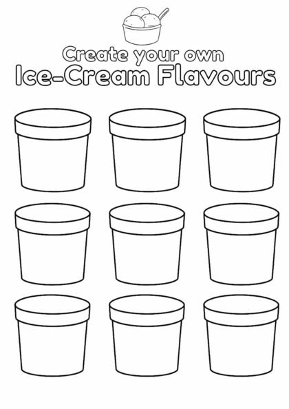 Create Your Own Ice-Cream Flavours Worksheet for Kids