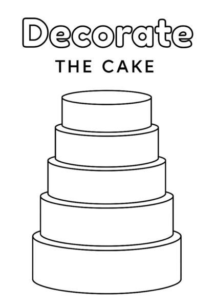 Decorate the Cake Worksheet – Cake Design Printable for Kids