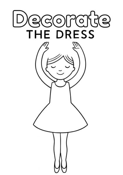 Decorate the Dress Worksheet – Fashion Design Printable for Kids
