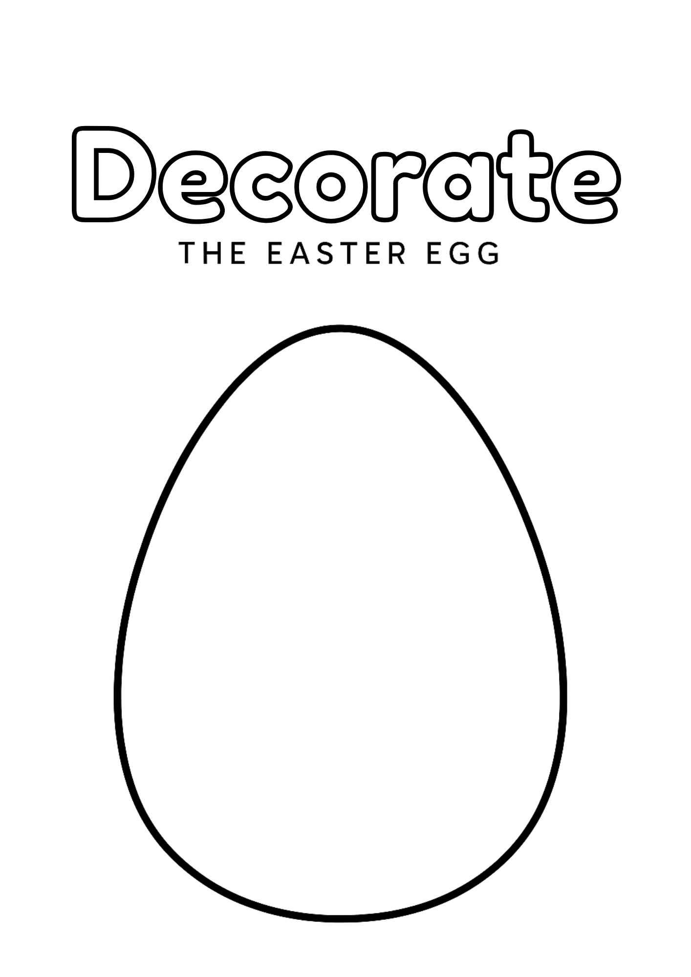 Decorate the Easter Egg Worksheet – Free Easter Egg Coloring Printable