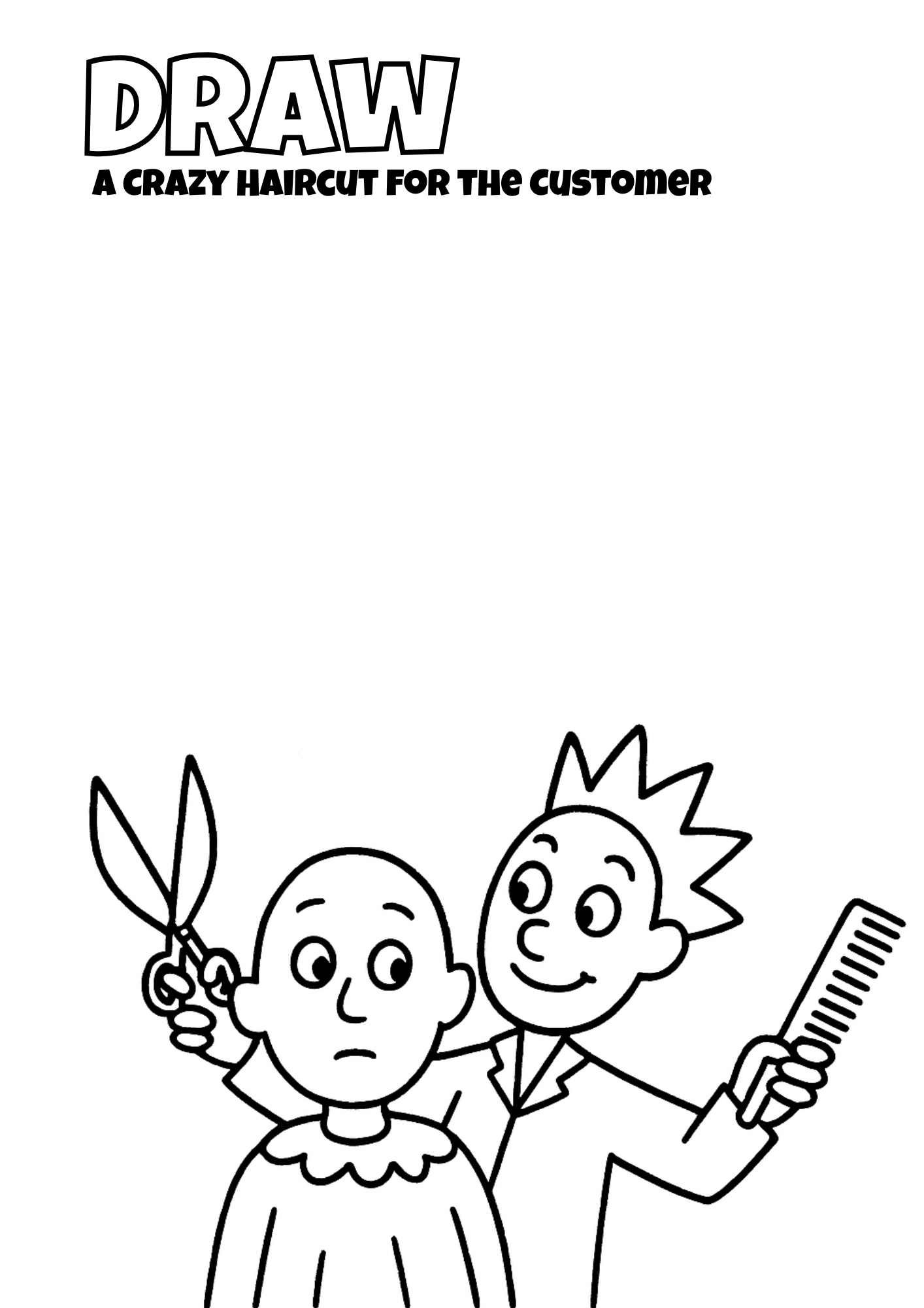 Draw a Crazy Haircut – Hairstyle Drawing Worksheet