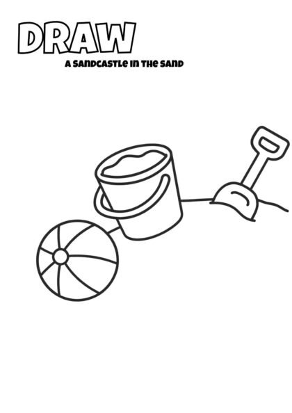 Draw a Sandcastle – Free Summer Kids Drawing Worksheet