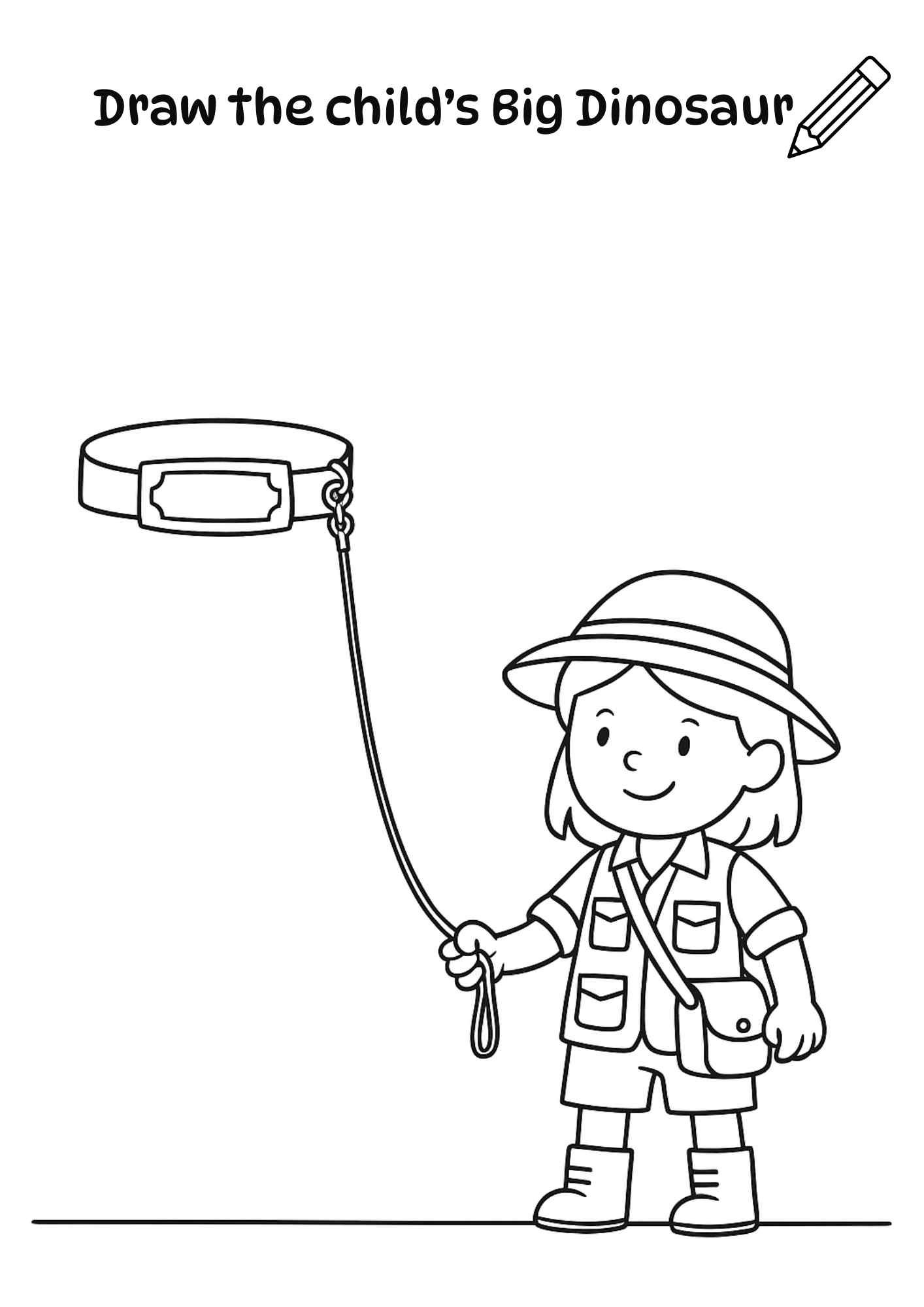 Draw the Child’s Big Dinosaur Worksheet – Creative Kids Drawing