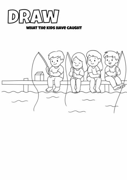 Draw What the Kids Caught – Fun Fishing Drawing Prompt