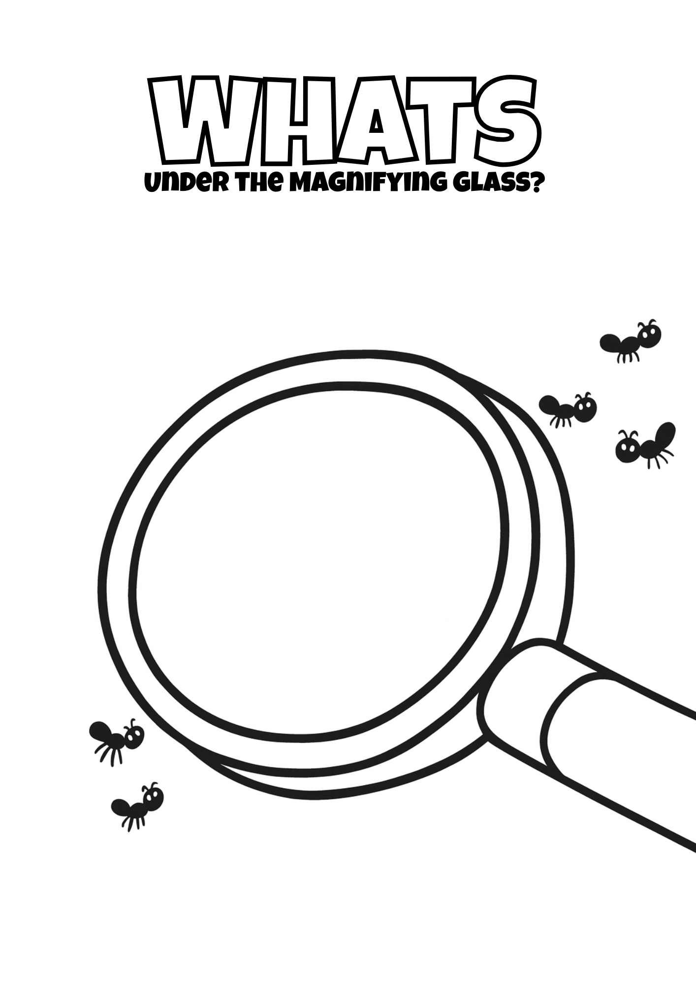 What’s Under the Magnifying Glass? – Kids Drawing Worksheet