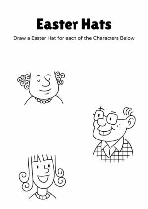 Easter Hat Drawing Worksheet for Kids – Free Printable