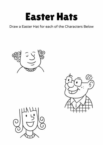 Easter Hat Drawing Worksheet for Kids – Free Printable