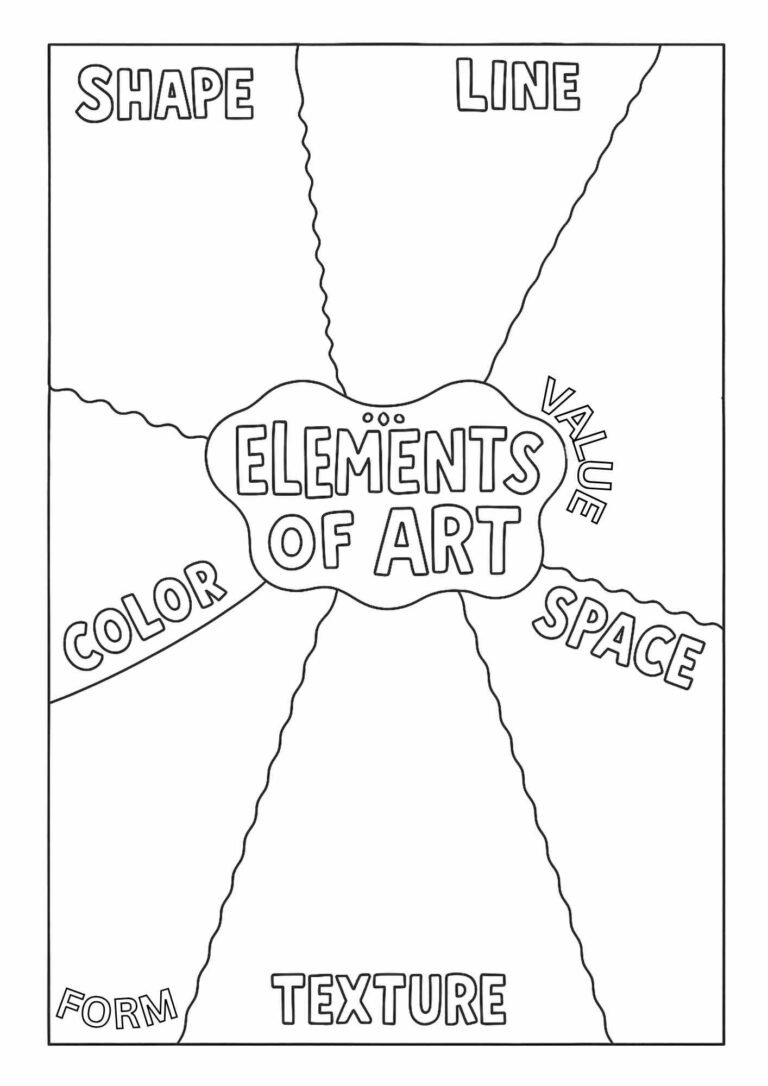 Free Elements of Art Worksheet for Kids – Shape, Line, Color, Value ...