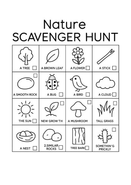 Free Nature Scavenger Hunt Printable for Kids