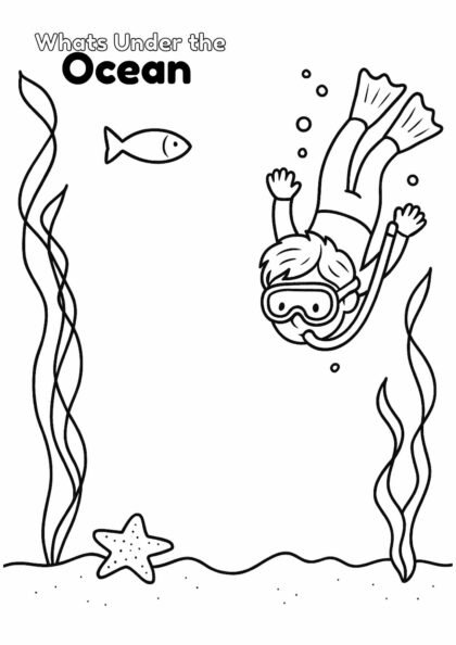 What’s Under the Ocean Worksheet – Underwater Drawing Activity