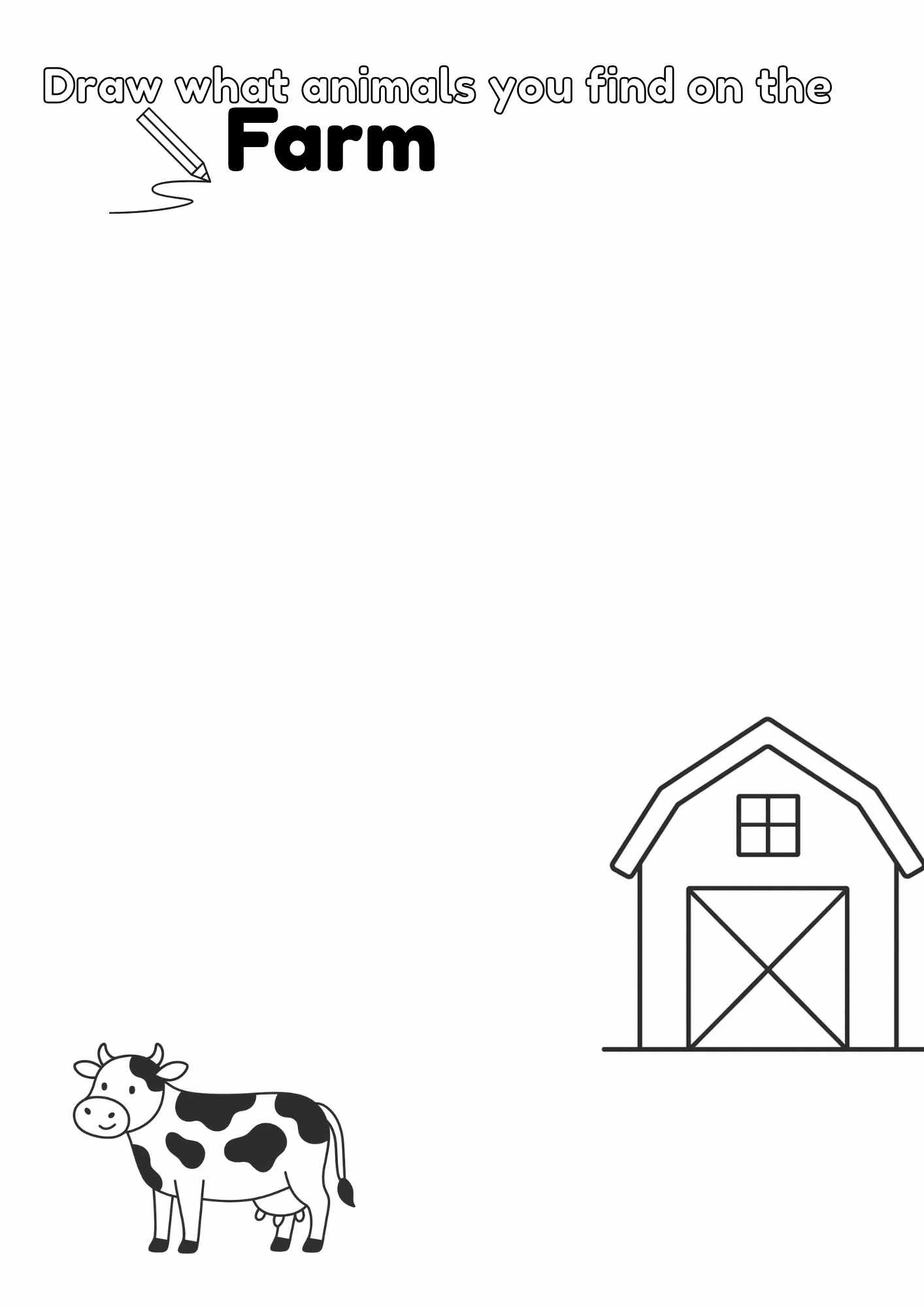Farm Animals Drawing Worksheet – What You Find on the Farm