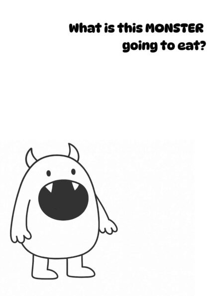 What Will the Monster Eat? Printable Imagination Worksheet