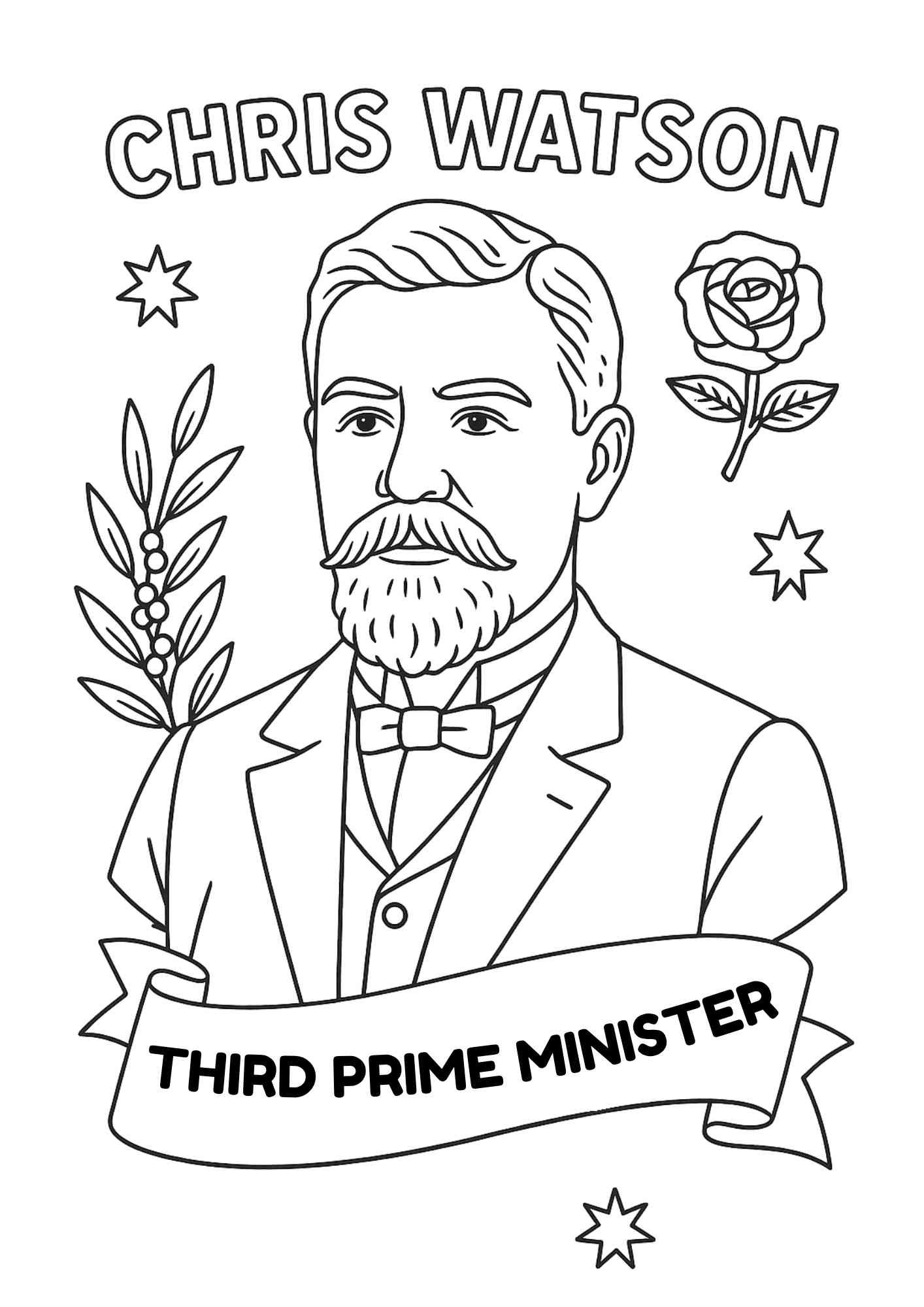Free Australian Prime Ministers Colouring Pages - Image 4